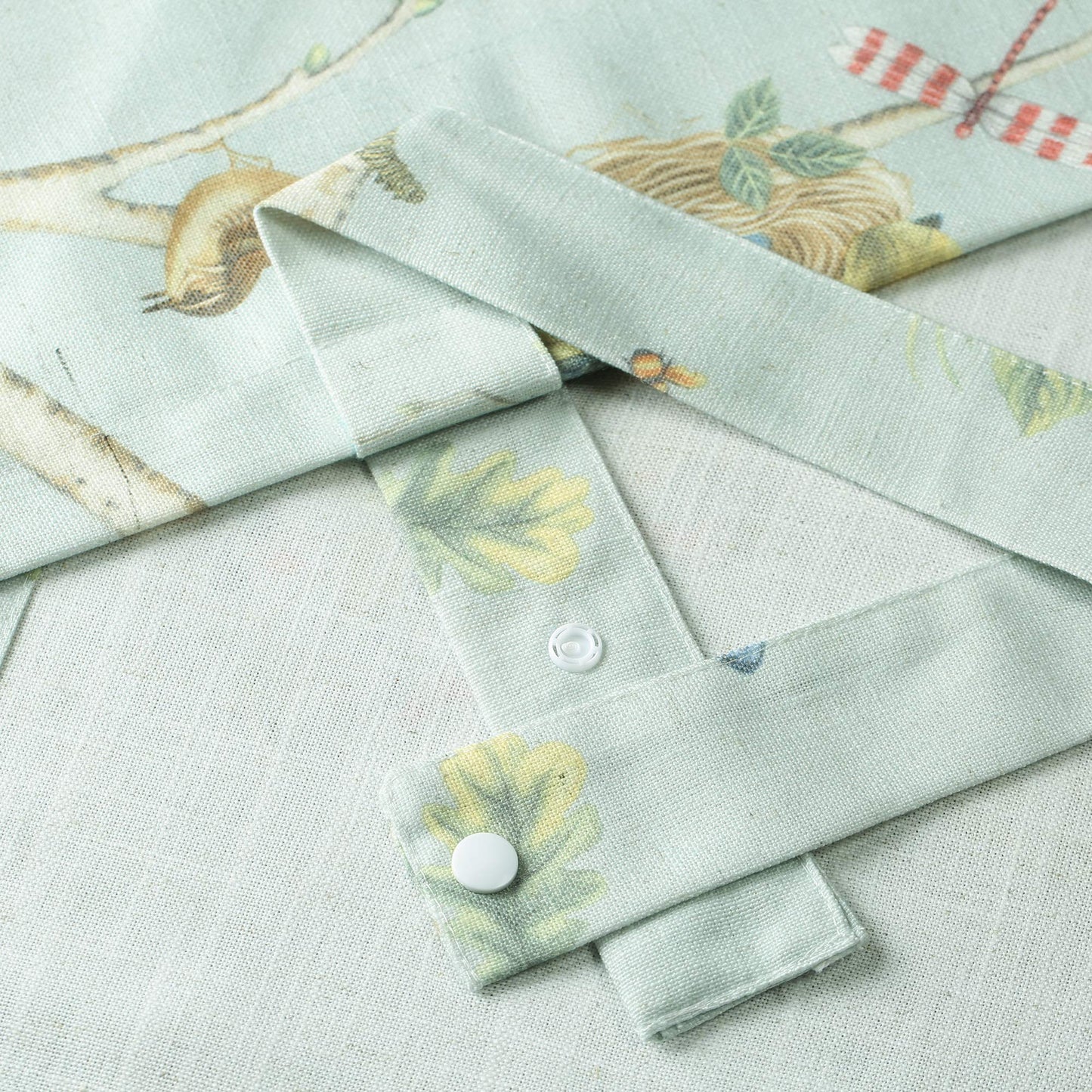 Leeva Tie Up Valance for Windows, Elegant Birds Pattern Light Filtering Window Treatment Valances for Bedroom Kitchen, One Panel, 52 x 18, Light Blue BST220
