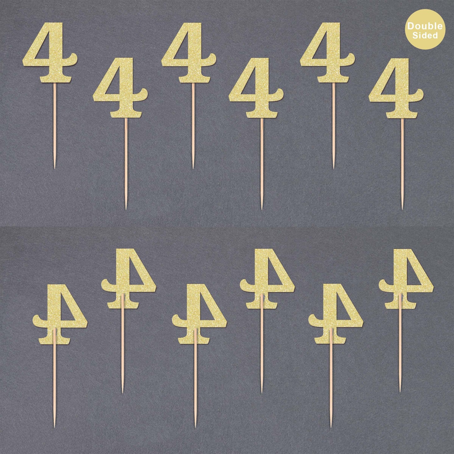 Gexolenu 24 PCS Rose Gold Double-sided 3rd Birthday Cupcake Toppers, Glitter Age THREE Cake Picks Decor, Third Happy Birthday Party Decorations Baby Shower Anniversary Party Supplies BST220