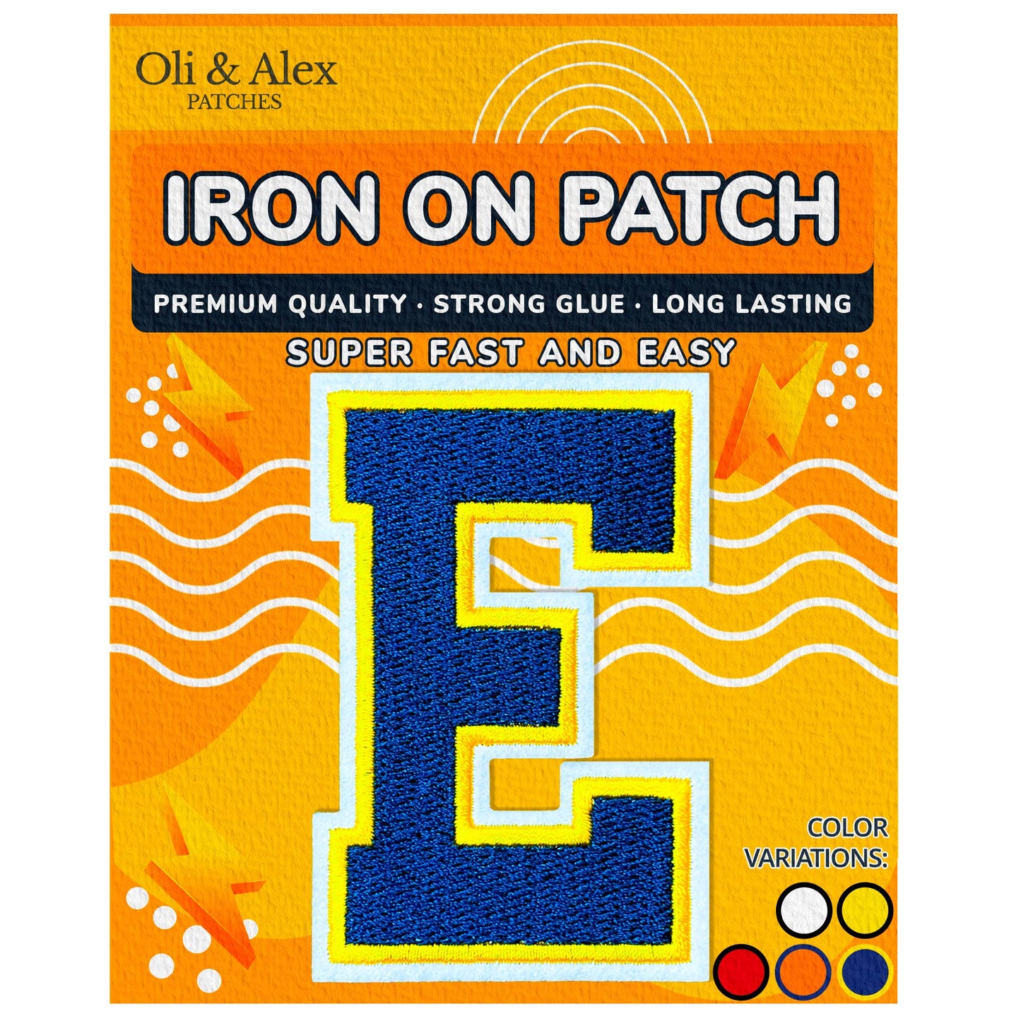 Iron on Letters Patches - Letter Patch for Clothing - Embroidered Patches for Clothes - Embroidery Appliques Team School University - Sew on Appliques 3.26 inch – Yellow, O BST220