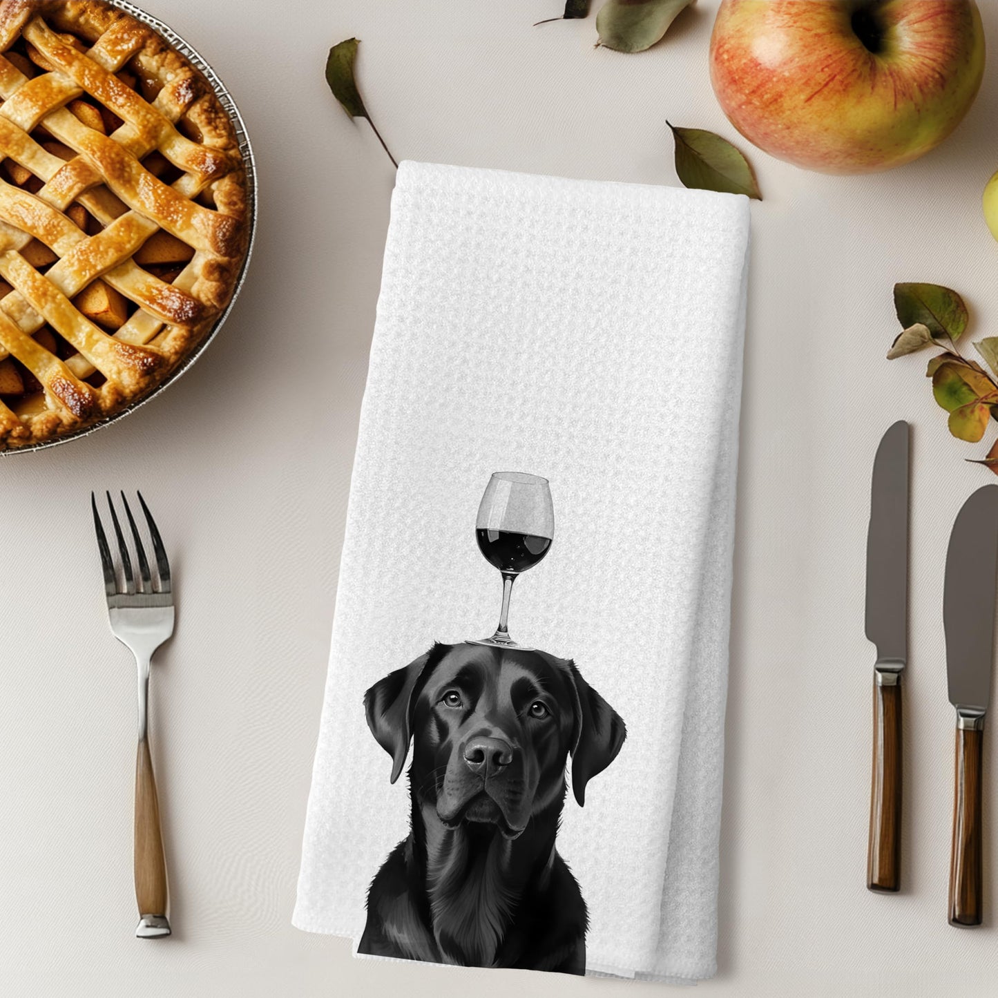 Funny Black Labrador Retriever Kitchen Towels, Black Lab Gifts Dish Tea Towels for Kitchen Decor, Gifts for Labrador Dog Lovers Hand Towels, 16x24 Inches BST202