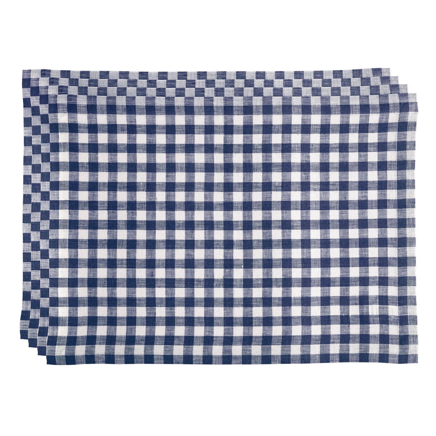 Solino Home 100% Linen Napkins Hydrangea Blue Check, 20 x 20 in, Set of 4 | Gingham Check Cloth Napkins for everyday meals, hosting and gifting; gingham checkered weave; Pure Linen; OEKO-TEX Certified BST326SOLH