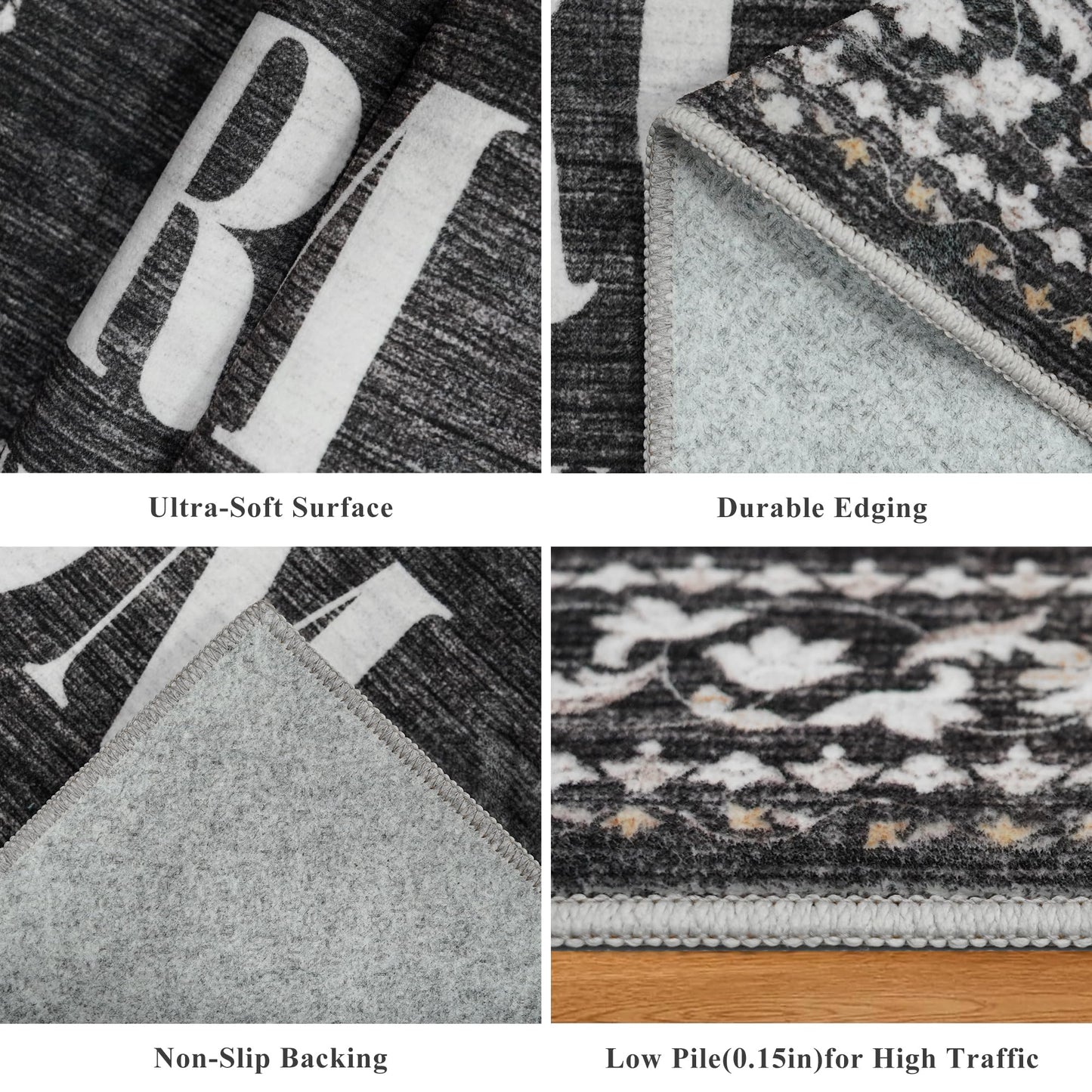 TOPRUUG 2x8 Kitchen Runner Rug: Non-Slip Kitchen Rugs Stain Resistant Kitchen Mats for Floor Low-Pile Carpet for Sink Soft Kitchen Runners Non Skid Washable 8 ft Mat Home Decor 2'x8' Beige BST202
