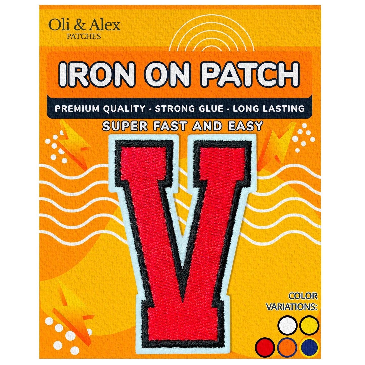 Iron on Letters Patches - Letter Patch for Clothing - Embroidered Patches for Clothes - Embroidery Appliques Team School University - Sew on Appliques 3.26 inch – Yellow, O BST220