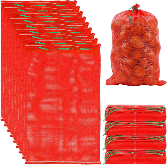 Shinylin 36 Pcs 33" x 20" Mesh Onion Bags Reusable Drawstring Fresh Produce Storage Bags Breathable Vegetable Storage Bag Reusable with Drawstring for Onion Potato Crawfish BST326H