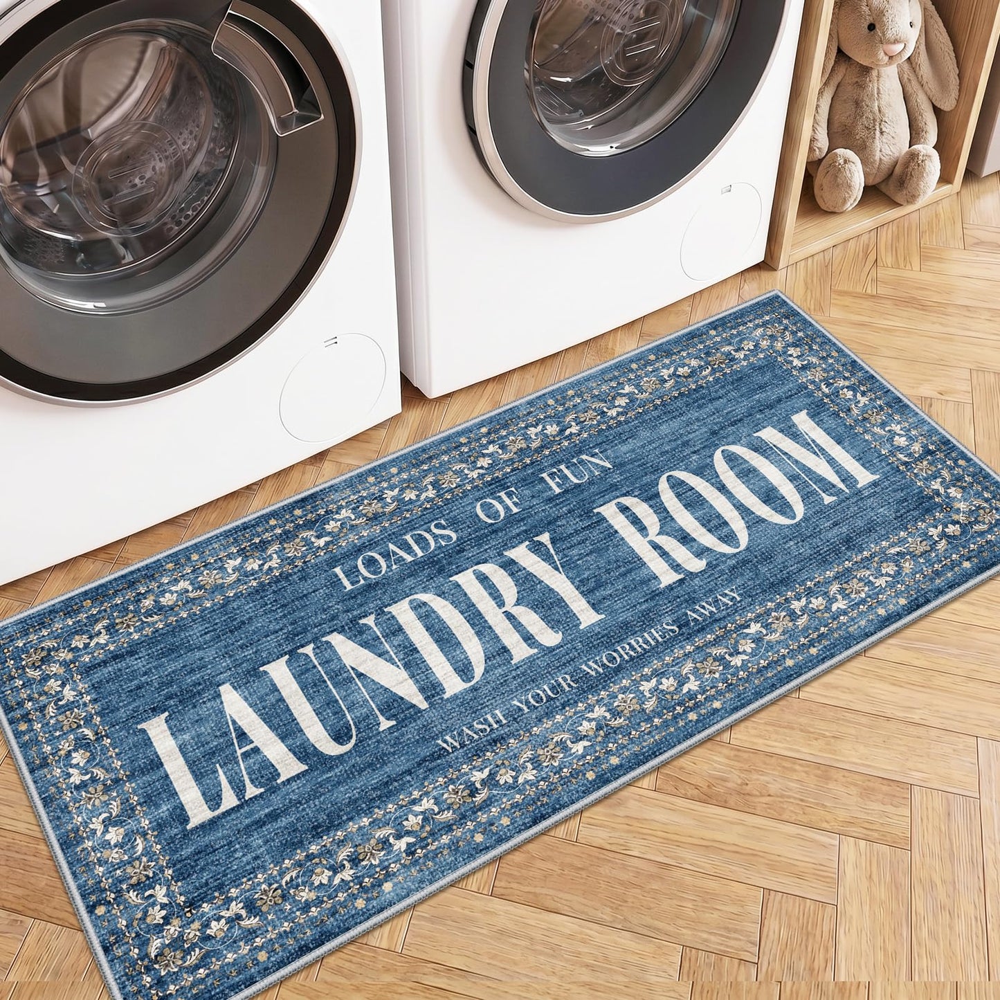 TOPRUUG 2x8 Kitchen Runner Rug: Non-Slip Kitchen Rugs Stain Resistant Kitchen Mats for Floor Low-Pile Carpet for Sink Soft Kitchen Runners Non Skid Washable 8 ft Mat Home Decor 2'x8' Beige BST202
