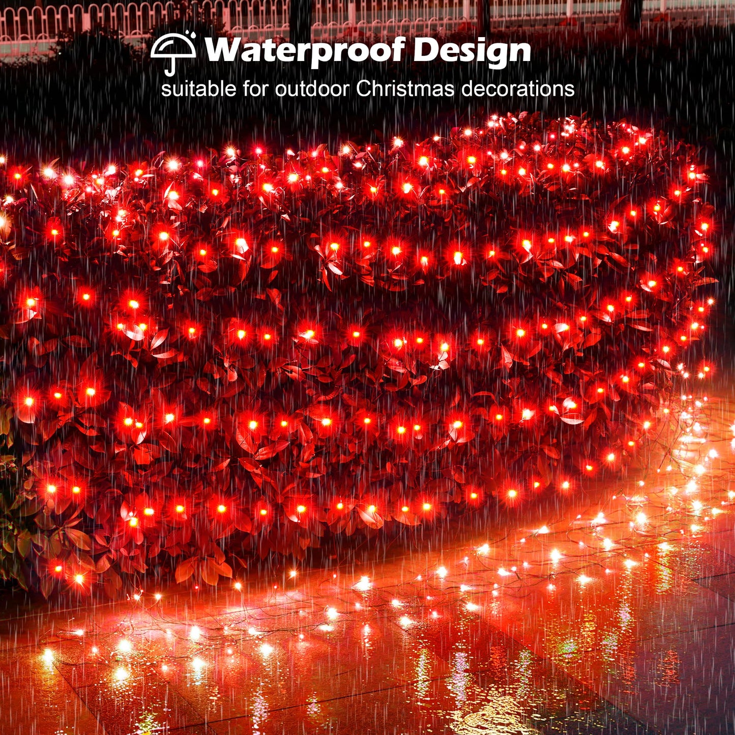 BlcTec Christmas Lights Outdoor 360 LED 9.8ft x 6.6ft Christmas Net Lights with 8 Modes RD12