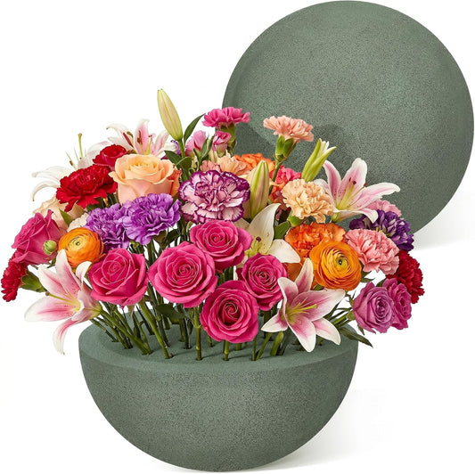 BESTOYARD Floral Foam Full Balls, 4.72" W x 4.72" H Round Green Dry & Wet for Flower Fresh or Artificial Flower Arrangements, Florist Ball for Craft Supplies, Wedding, Birthdays, Home Decor BST326H