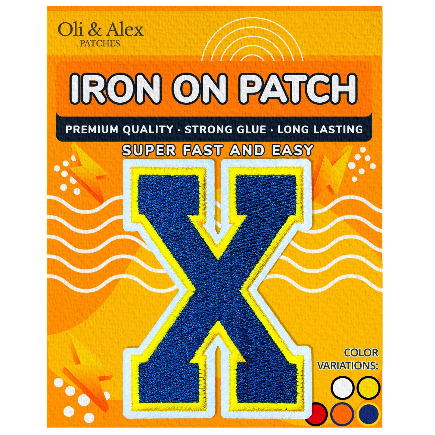 Iron on Letters Patches - Letter Patch for Clothing - Embroidered Patches for Clothes - Embroidery Appliques Team School University - Sew on Appliques 3.26 inch – Yellow, O BST220