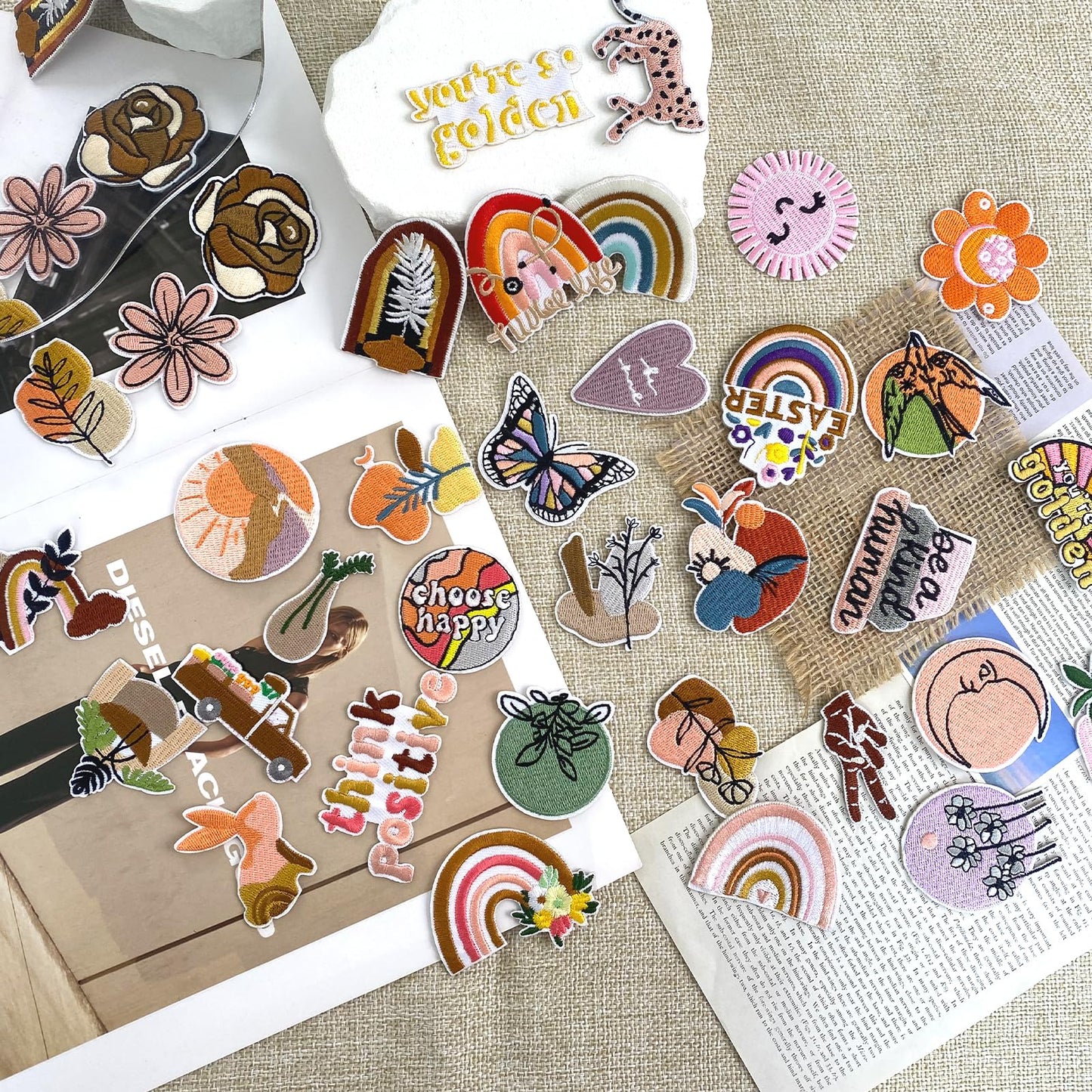32Pcs Christmas Iron on Patches, Christmas sew on Patches for Clothing, Hats, Backpacks, Jackets, and Bags BST326H