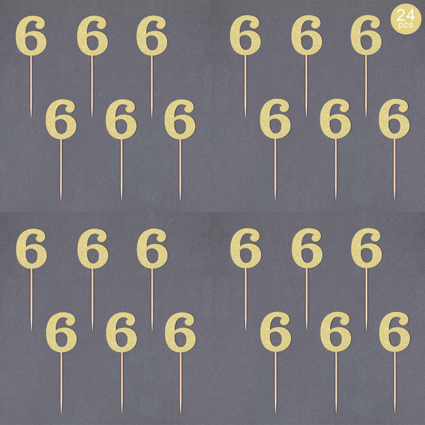 Gexolenu 24 PCS Rose Gold Double-sided 3rd Birthday Cupcake Toppers, Glitter Age THREE Cake Picks Decor, Third Happy Birthday Party Decorations Baby Shower Anniversary Party Supplies BST220