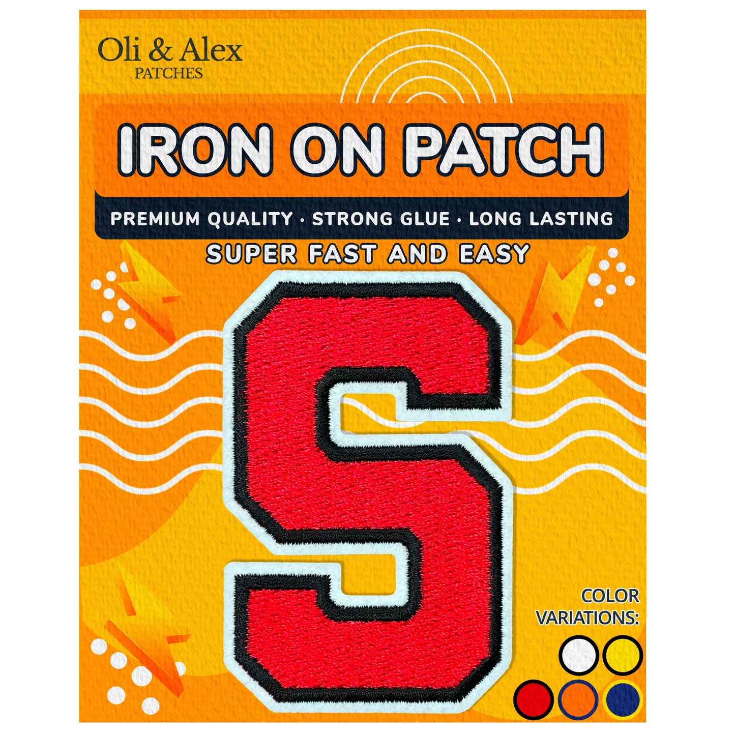 Iron on Letters Patches - Letter Patch for Clothing - Embroidered Patches for Clothes - Embroidery Appliques Team School University - Sew on Appliques 3.26 inch – Yellow, O BST220