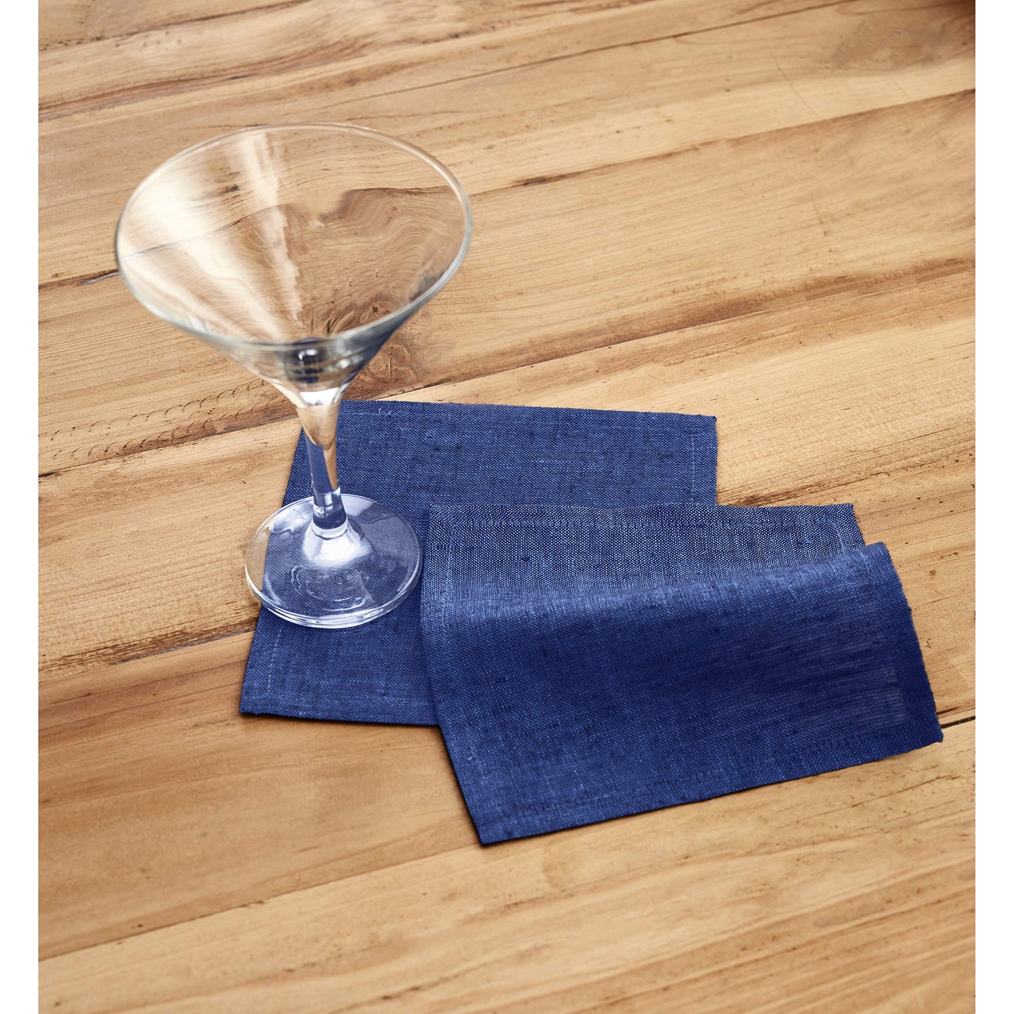 Solino Home 100% Linen Cocktail Napkins Black, Athena 6 x 6 in, Set of 12 | Small Cloth Napkins for cocktails, beverages, coasters and appetizer serving, Chambray Black, Pure Linen, OEKO-TEX Certified BST326SOLH