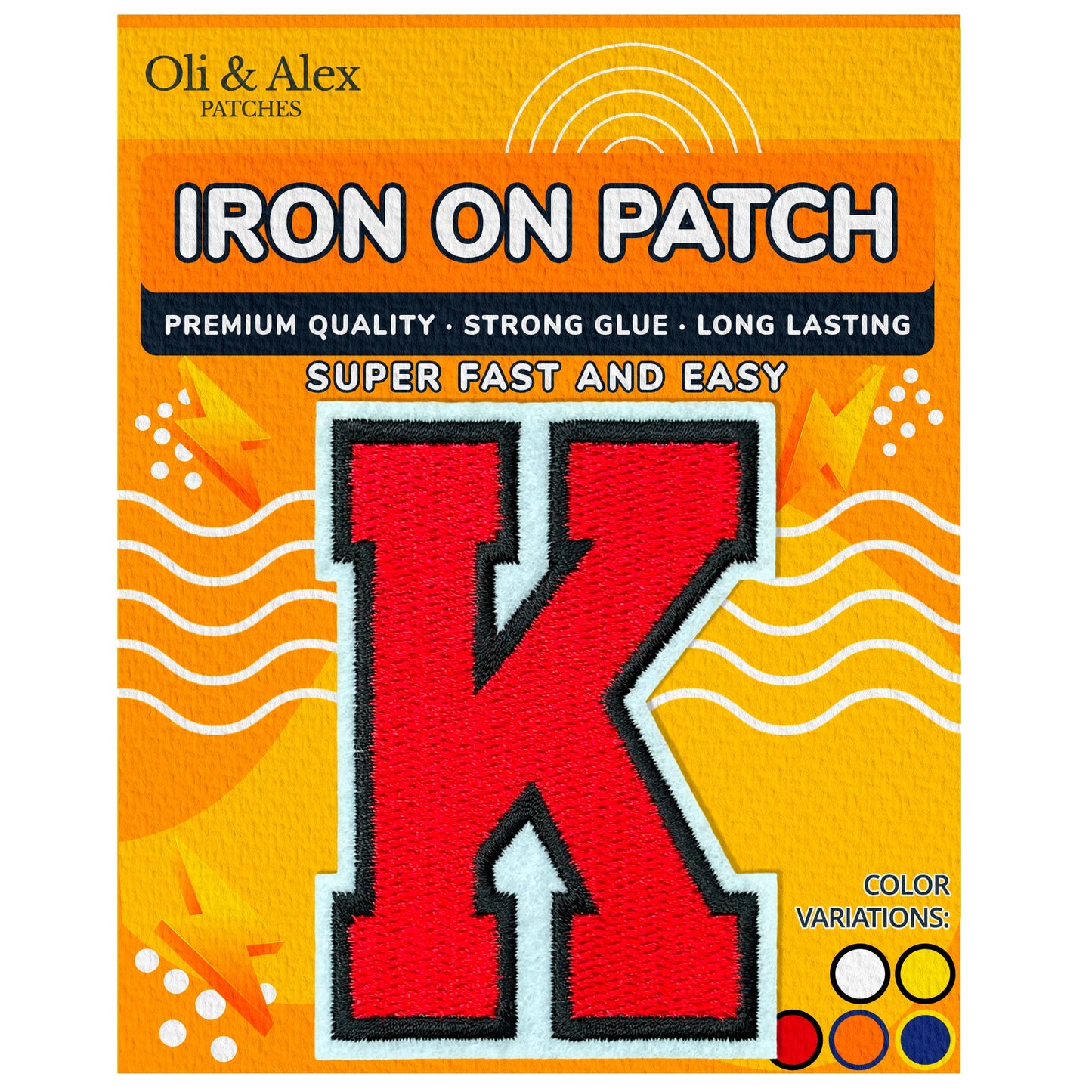 Iron on Letters Patches - Letter Patch for Clothing - Embroidered Patches for Clothes - Embroidery Appliques Team School University - Sew on Appliques 3.26 inch – Yellow, O BST220