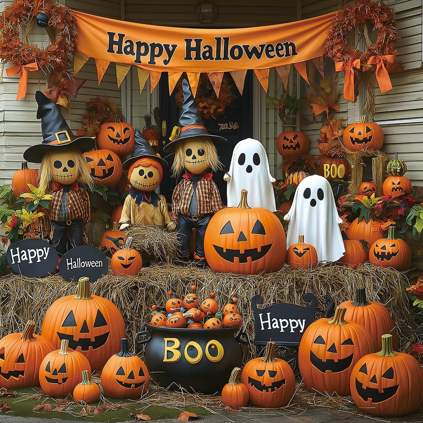 Halloween Puzzle 1000 Pieces for Adults Spooky Scarecrow Farm | Jigsaw Puzzles 1000 Pieces Autumn Horror Spooky with Pumpkin & Ghost Truck for Party Game Night, Dust-Free, 27.5"x19.7" WN420