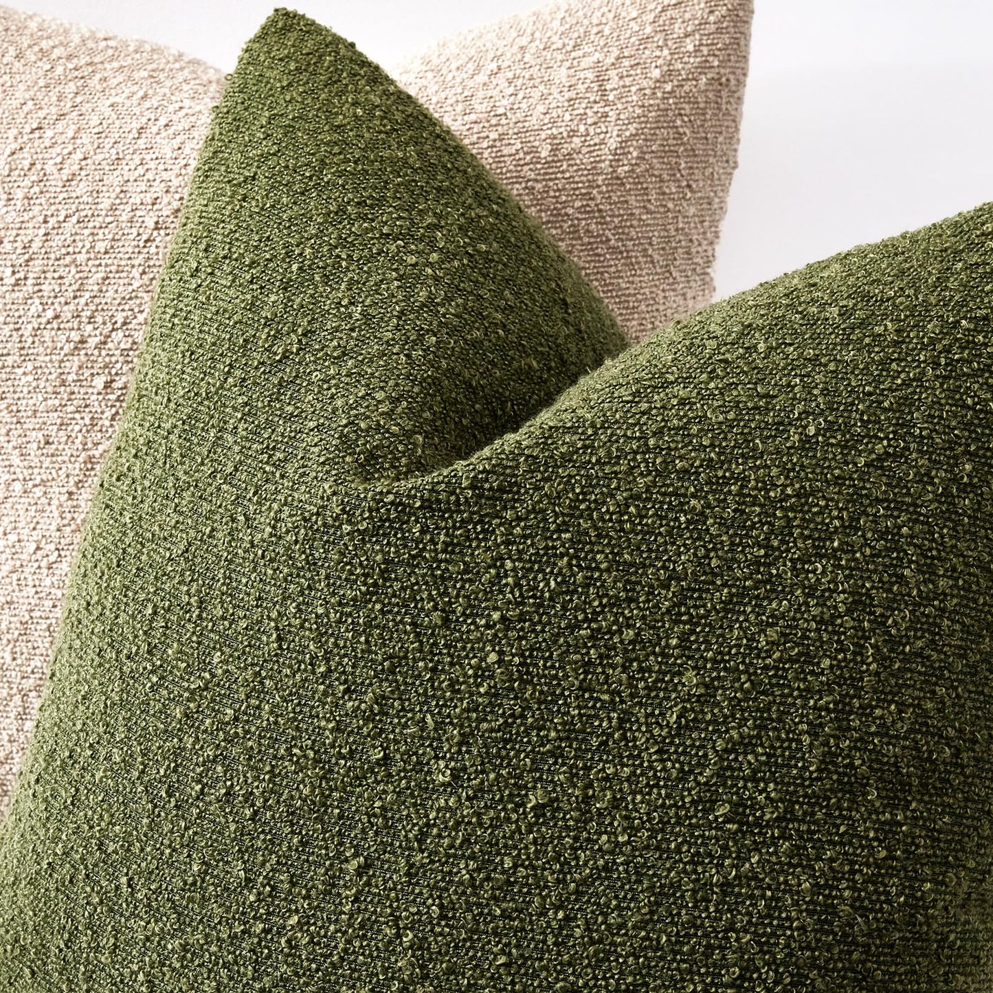 18x18 Boucle Throw Pillow Covers, Set of 2, Camel BST202