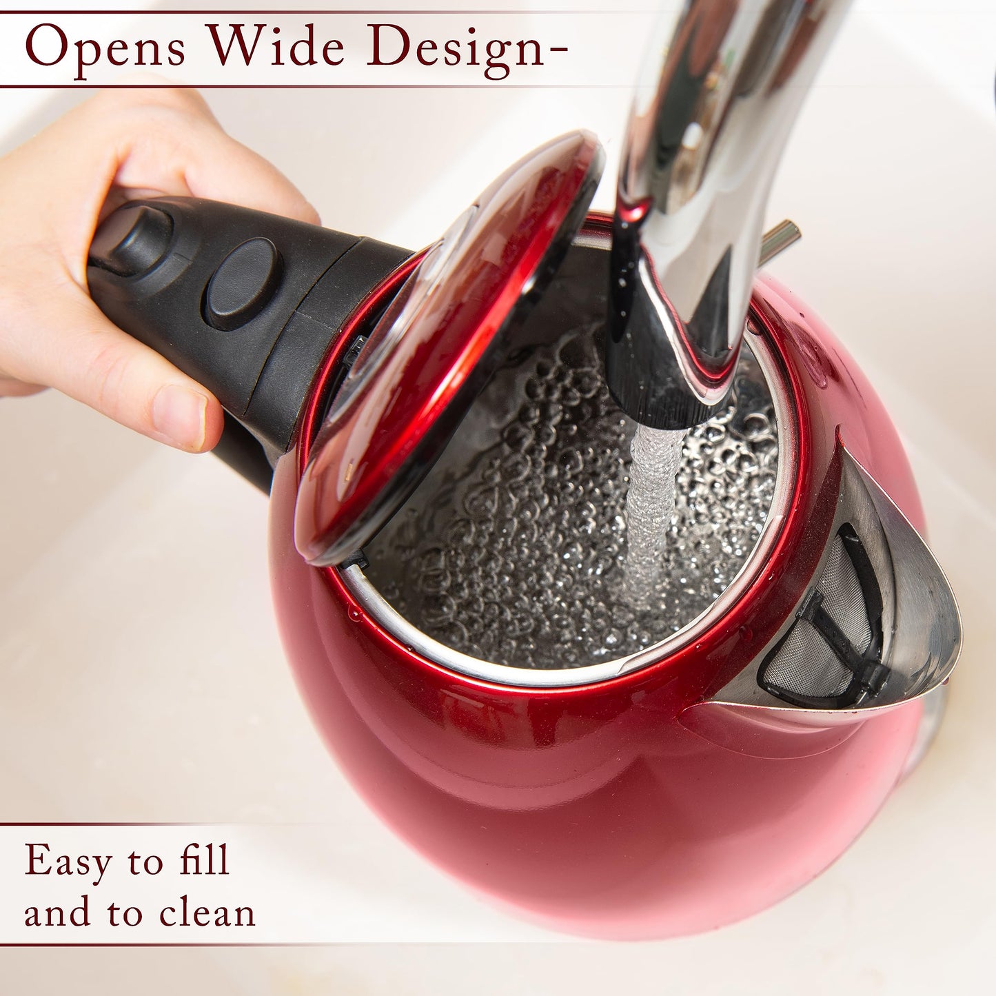 Mixpresso Electric Kettle Temperature Control, Hot Water Kettle Electric, Cordless 1 Liter Capacity, Keep Warm & LED Indicator, Auto-Shutoff, Boil-Dry Protection, Stainless Steel Electric Kettle BST220