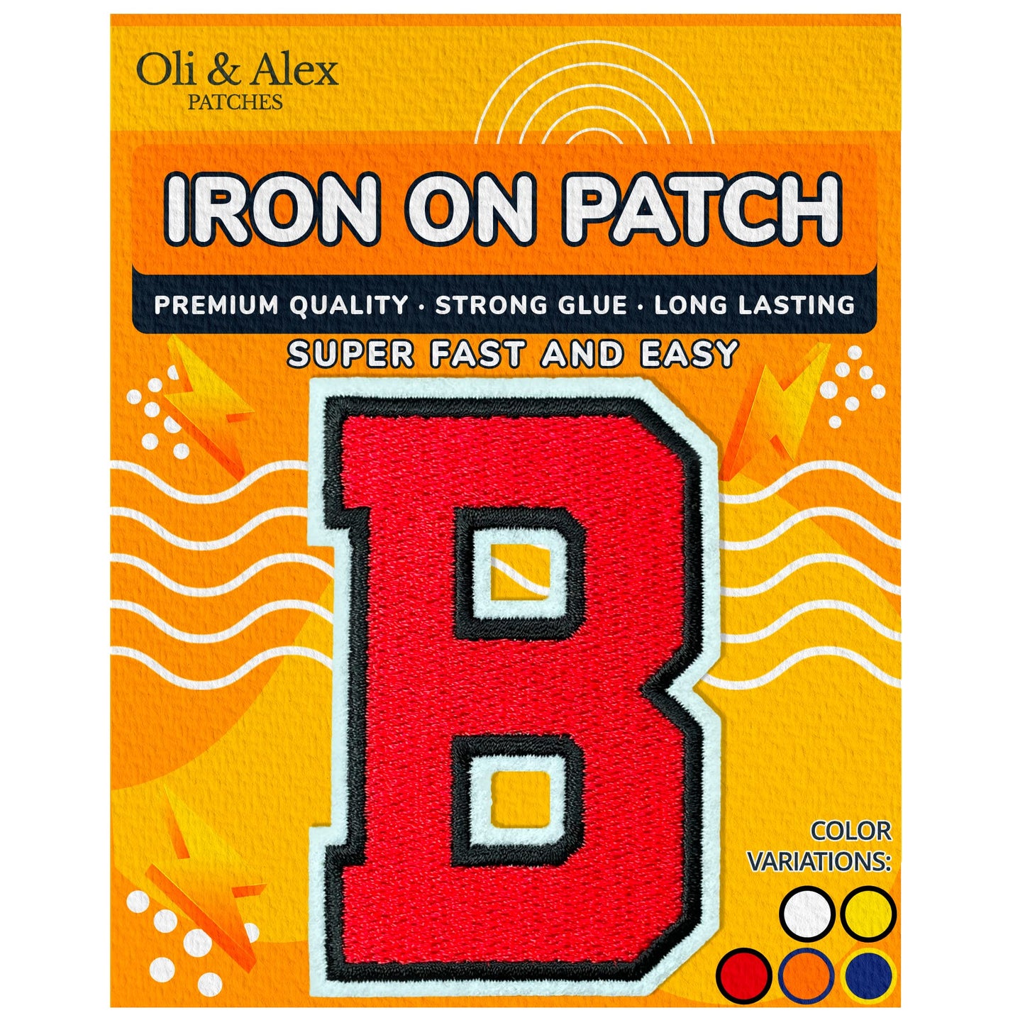 Iron on Letters Patches - Letter Patch for Clothing - Embroidered Patches for Clothes - Embroidery Appliques Team School University - Sew on Appliques 3.26 inch – Yellow, O BST220