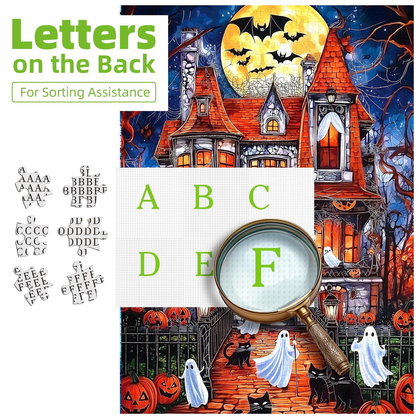 Halloween Puzzle 1000 Pieces for Adults Spooky Scarecrow Farm | Jigsaw Puzzles 1000 Pieces Autumn Horror Spooky with Pumpkin & Ghost Truck for Party Game Night, Dust-Free, 27.5"x19.7" WN420