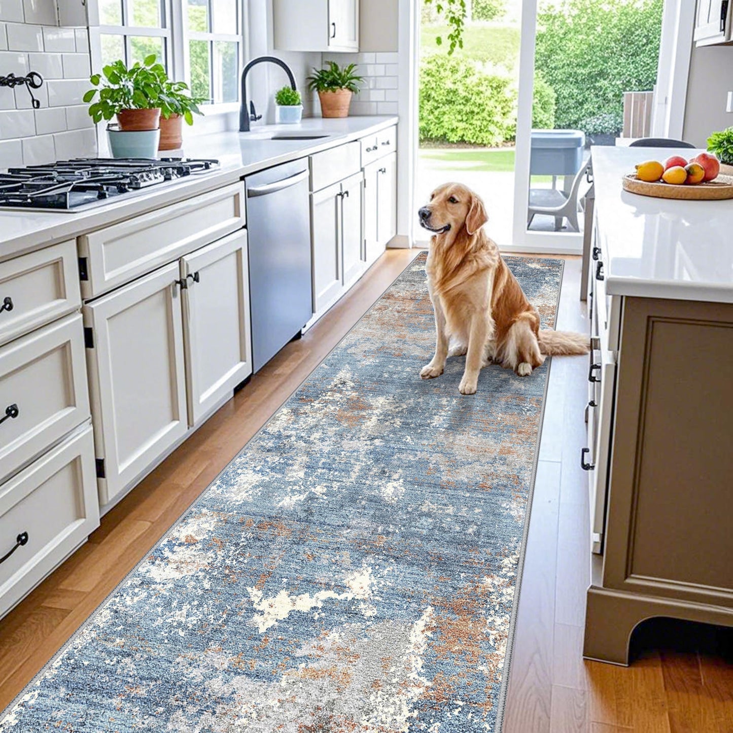 2x3 Washable Entryway Rug – Non-Slip Modern Abstract Neutral Small Throw Area Rug for Kitchen, Bedroom – Soft Low Pile Thin Indoor Door Mat（Black Grey,2x3） BST326H