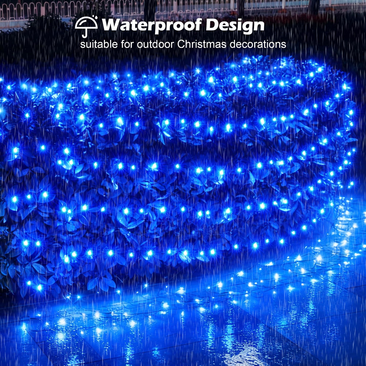 BlcTec Christmas Lights Outdoor 360 LED 9.8ft x 6.6ft Christmas Net Lights with 8 Modes RD12