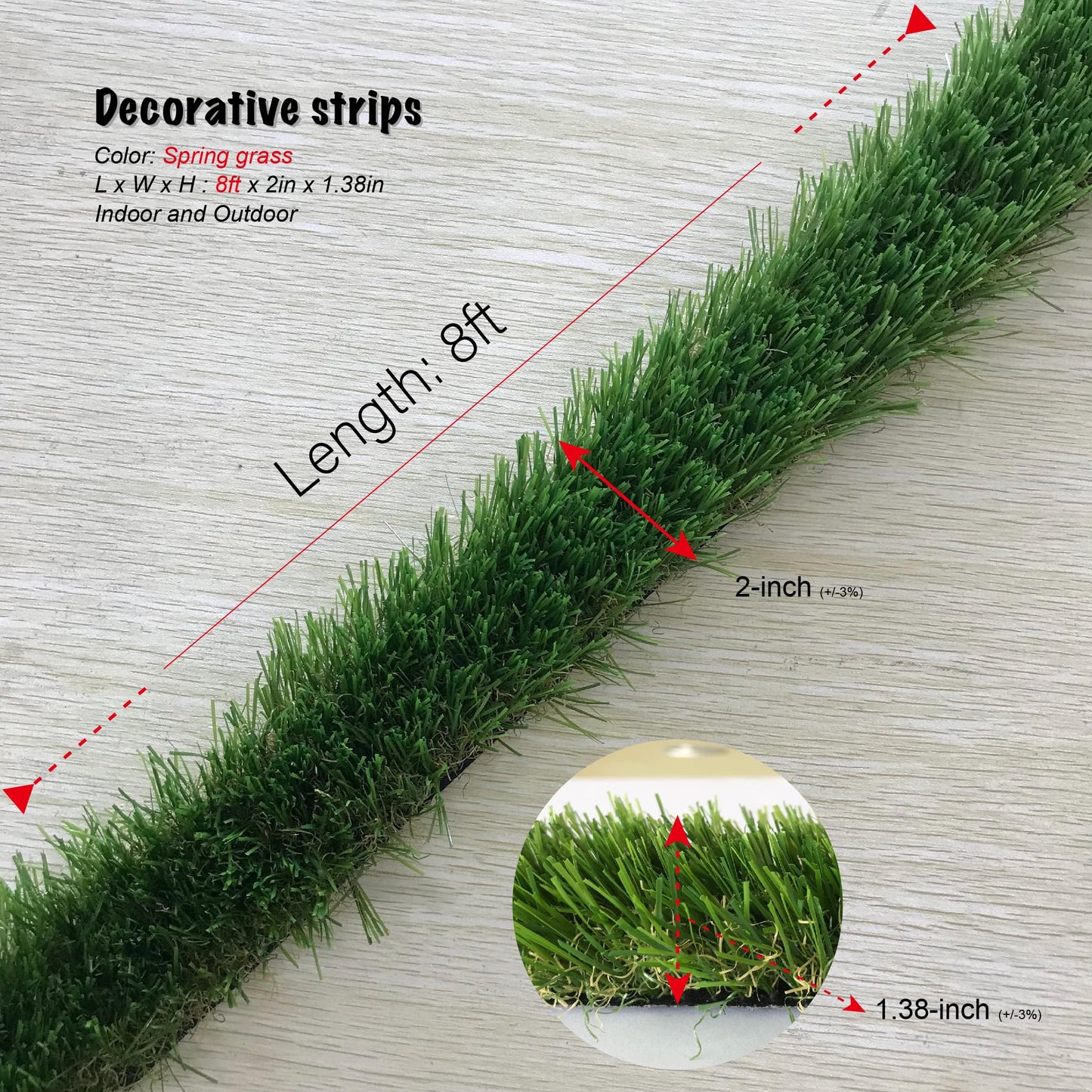 KuGuo Artificial Grass Decoration Strip Indoor/Outdoor DIY Fake Grass (Autumn, Width 2in x Length 11ft) BST220
