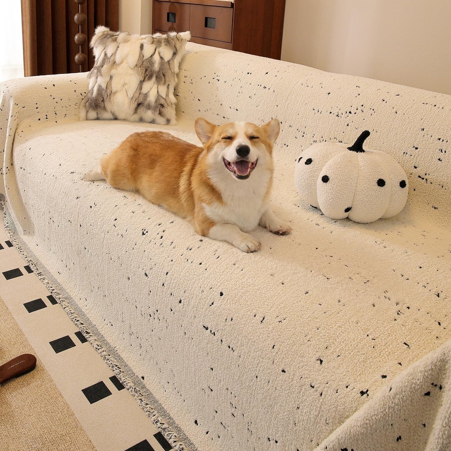 YDKGL Couch Covers Sofa Covers for Sectional Sofa 3 Cushion Sofa Pet Friendly, L Shaped Couch Cover Blanket Washable Non Slip Furniture Protector, Soft Sofa Slipcover for Kids Dogs, Dark Grey 91"x134" BST220
