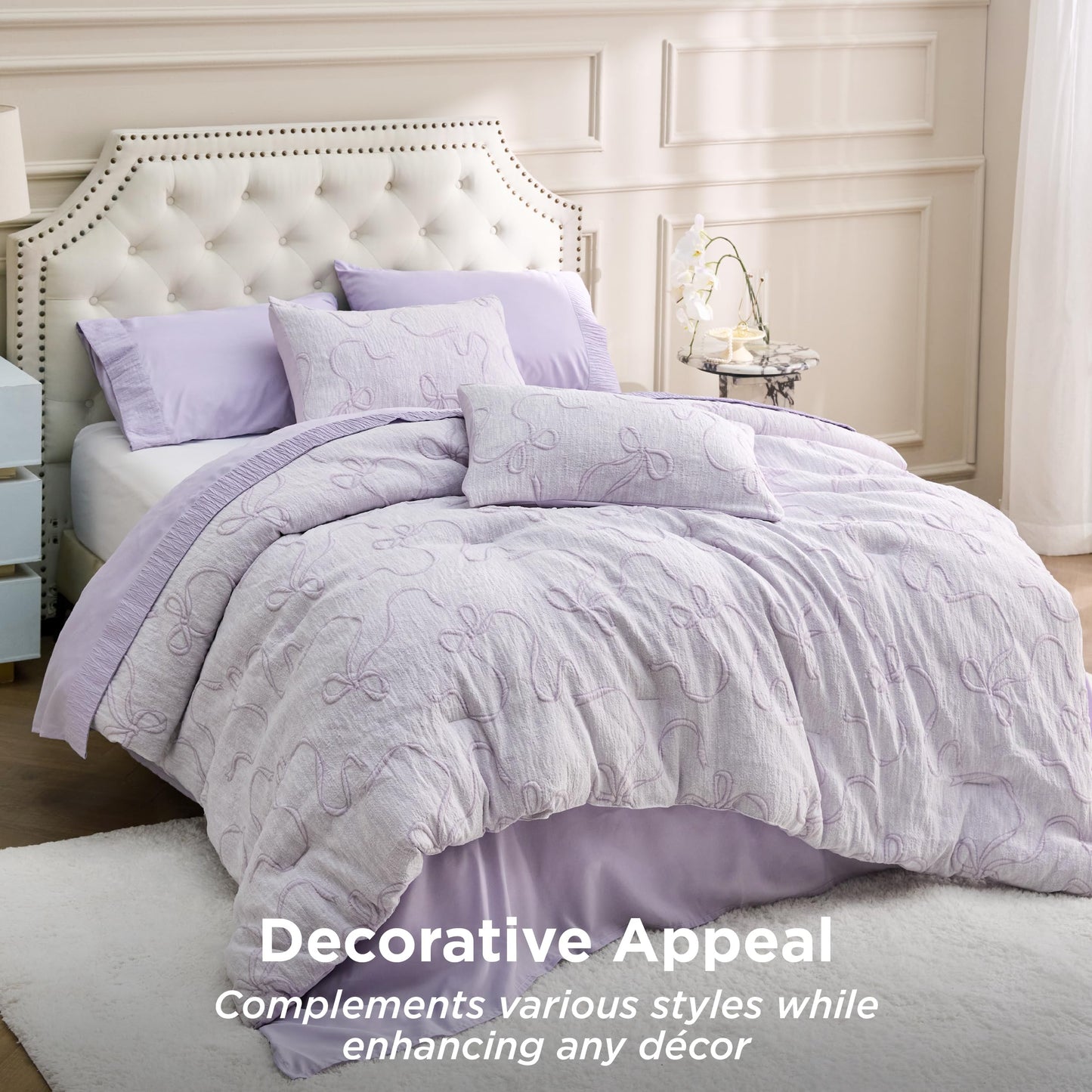 Bedsure Tufted Rose Pink King Comforter Set, GentleSoft™ 3 Pieces Bow Cute Bedding Pink Room Decor, Gifts for Girls Teens Women, All Seasons, 1 Bed Comforter, 2 Pillow Shams, 104x90 Inches DD1210