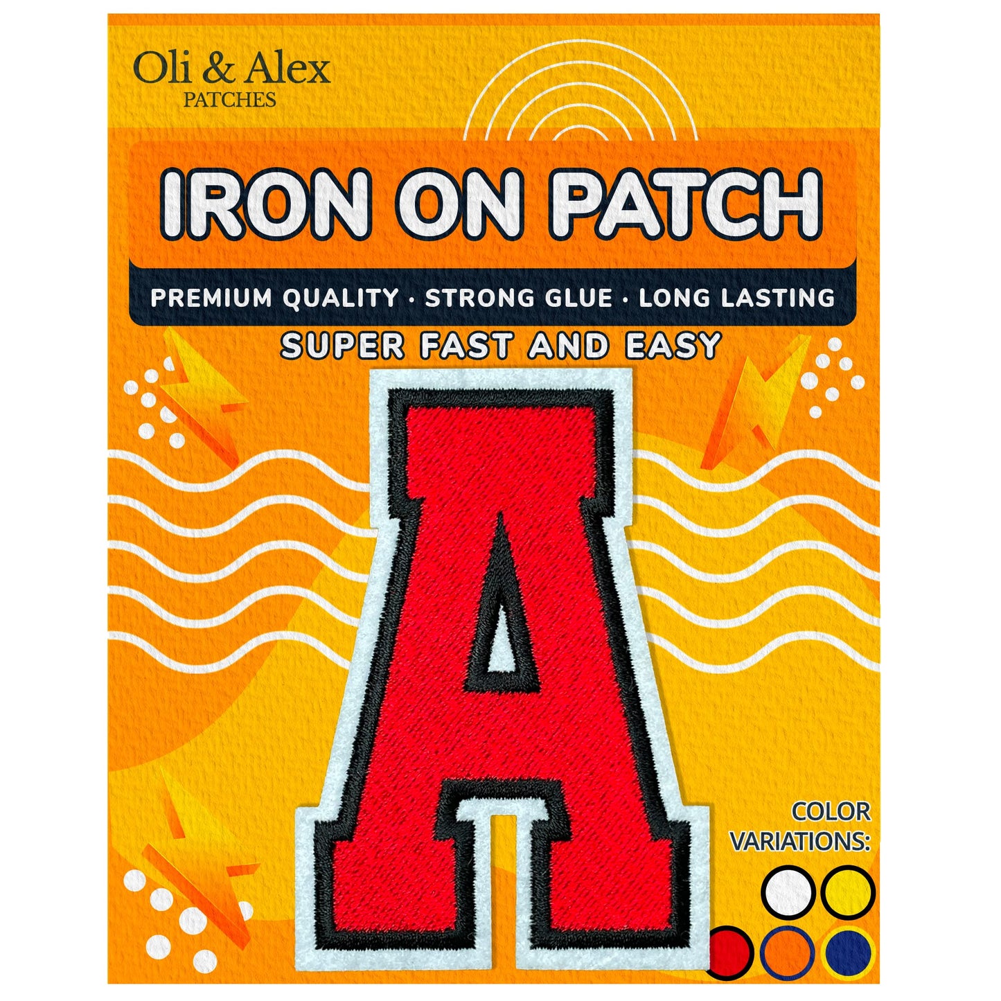 Iron on Letters Patches - Letter Patch for Clothing - Embroidered Patches for Clothes - Embroidery Appliques Team School University - Sew on Appliques 3.26 inch – Yellow, O BST220