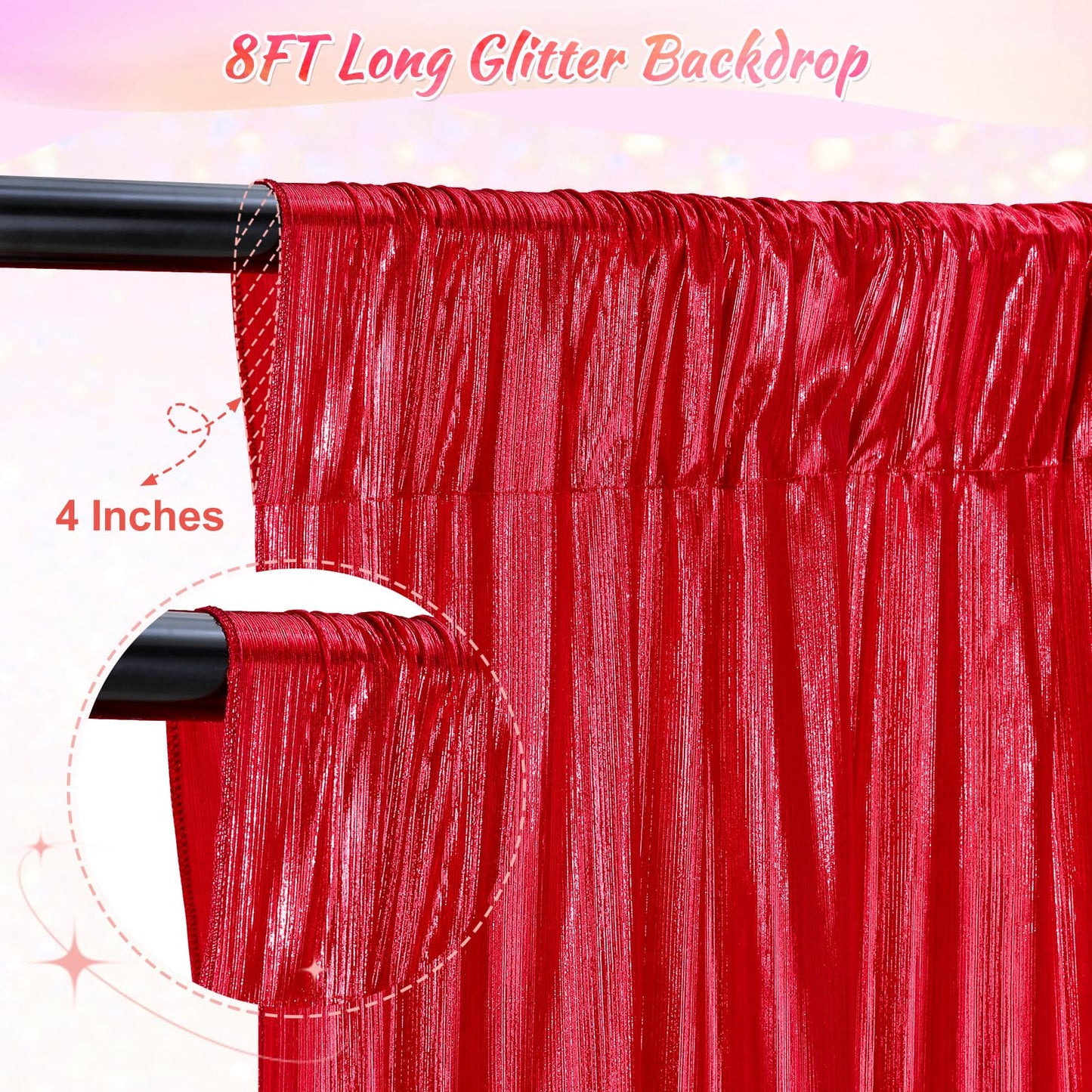 Gold Backdrop Curtains for Birthday Party: 4.8ftx8ft Sequin Background Baby Shower Curtain Drapes for Graduation Arch Backdrop WN420