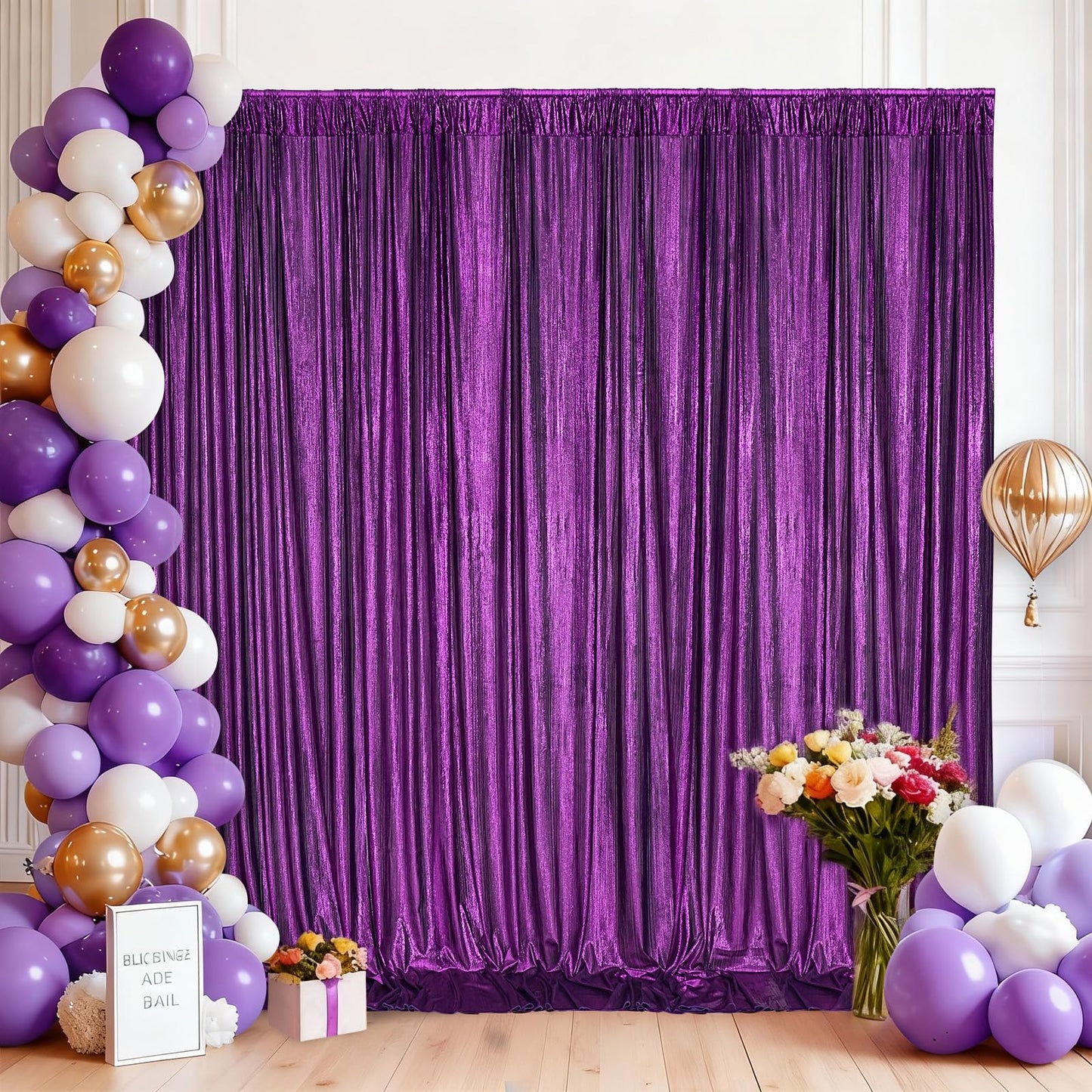 Gold Backdrop Curtains for Birthday Party: 4.8ftx8ft Sequin Background Baby Shower Curtain Drapes for Graduation Arch Backdrop WN420