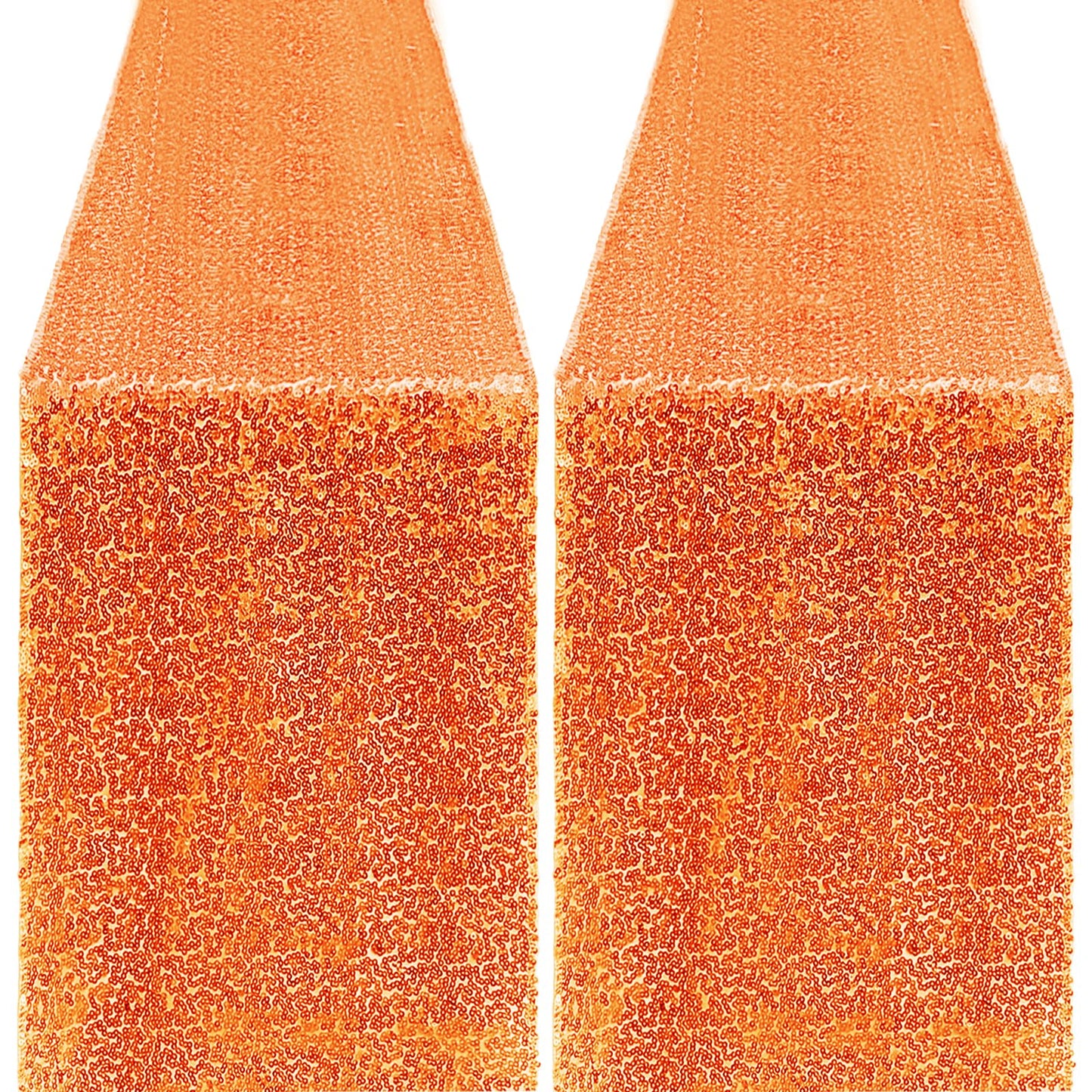 10 Packs 12 x 72 inches Sequin Table Runner, Orange Glitter Table Runner for Birthday Party Supplies Wedding Engagement Baby Shower Holiday Celebration Event Decorations WN420