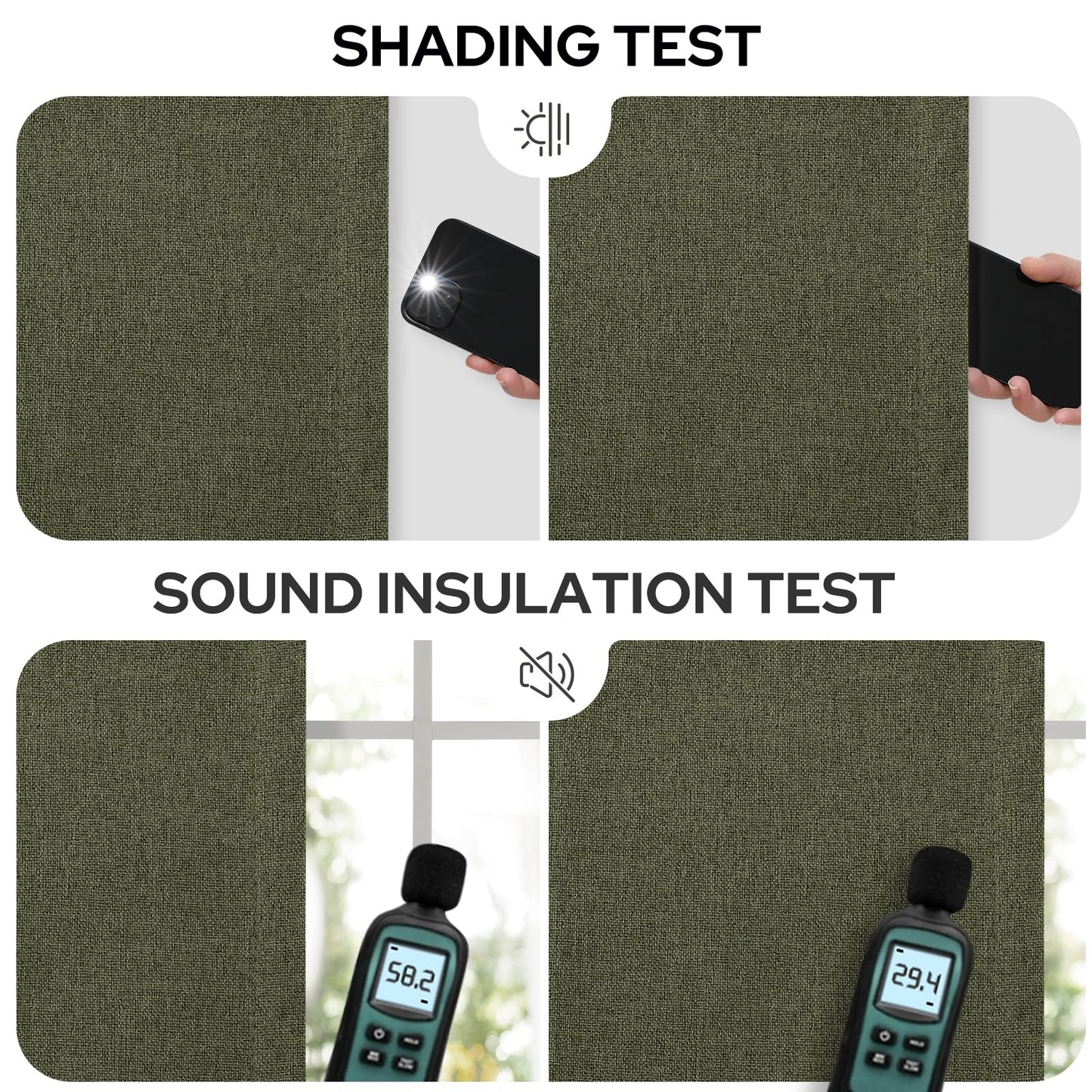HOMEIDEAS 100% Ivory Cream Linen Blackout Curtains for Bedroom, 52 x 96 Inch Length 2 Panels Faux Linen Thermal Insulated Black Out Grommet Window Drapes for Living Room BST202