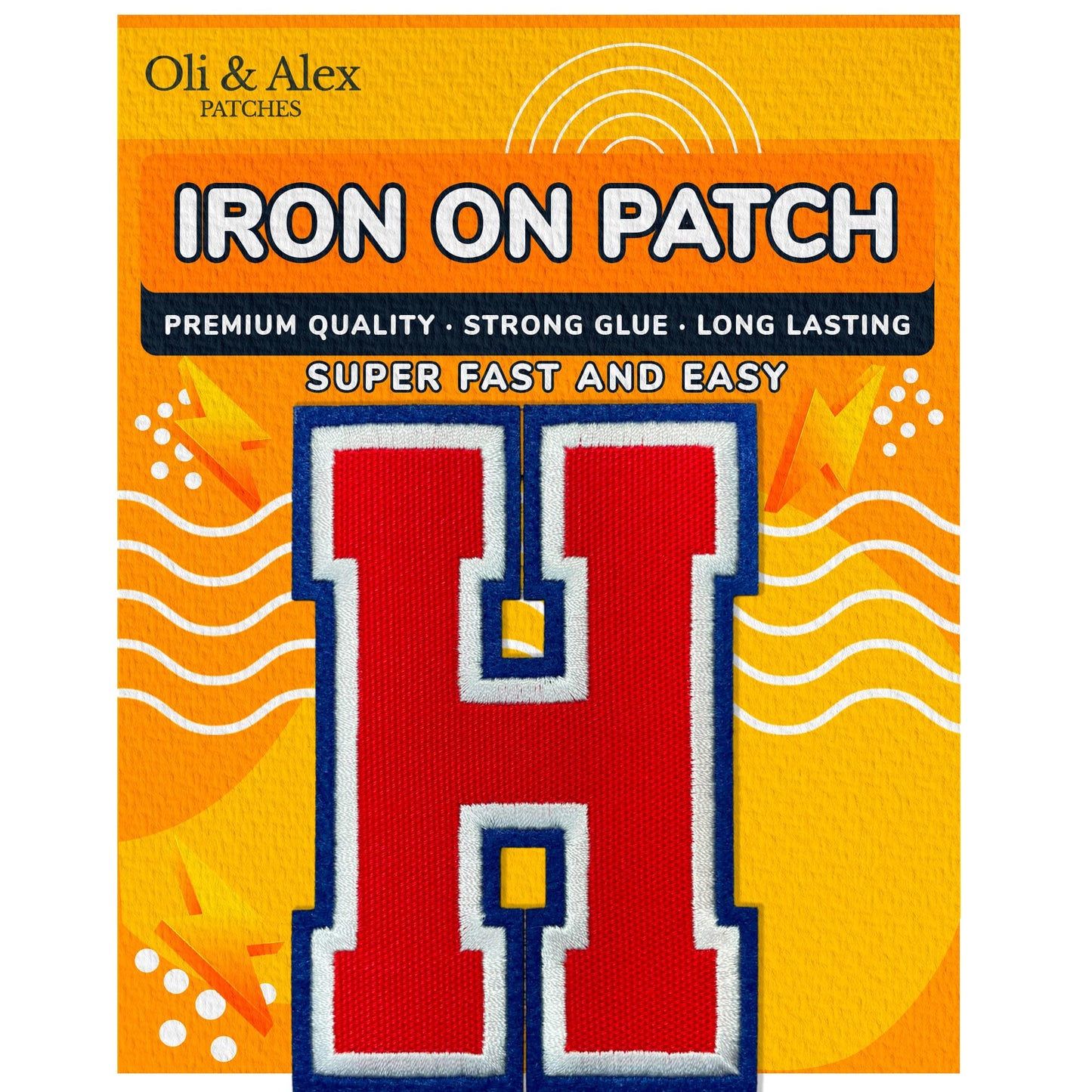 Iron On Letters Patches Premium Quality - Letter for Clothing - Varsity Patch Transfer for Clothes - Embroidered Letters Patches for Jersey Jackets - Sew on Appliques Red BST220