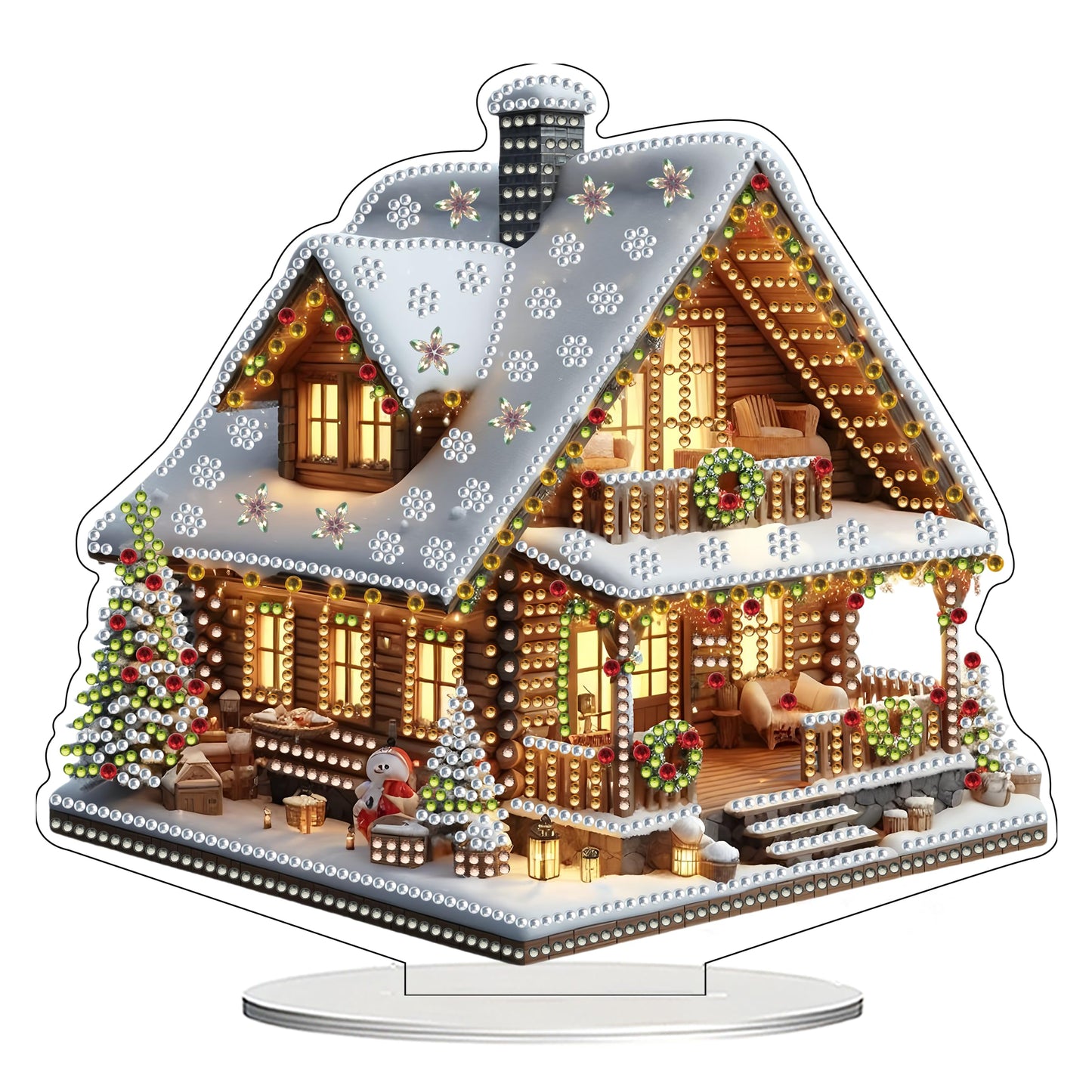 JJFox DIY 5D Tabletop Diamond Art Painting Kit， Desktop Ornament Special Shaped Rhinestone Desk Placement Ornament，Home Office Stand Up Gem Painting Craft Kit，Gift (Father Christmas-2) BST202