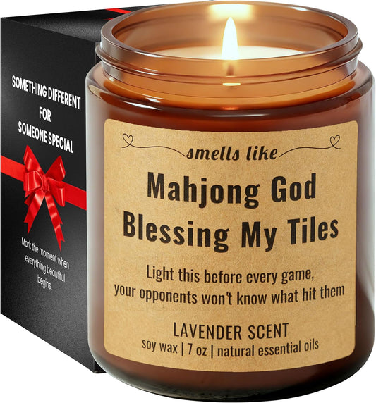 Funny Mahjong Gifts, Scented Candle, Mah Jong Gift for Women's Day, Mother's Day - Mah Jongg Accessories, Mah Jongg Party Favors, Birthday Gift for Her, Friends, Hostess, Mom, Ladies, Girls, Players WN420