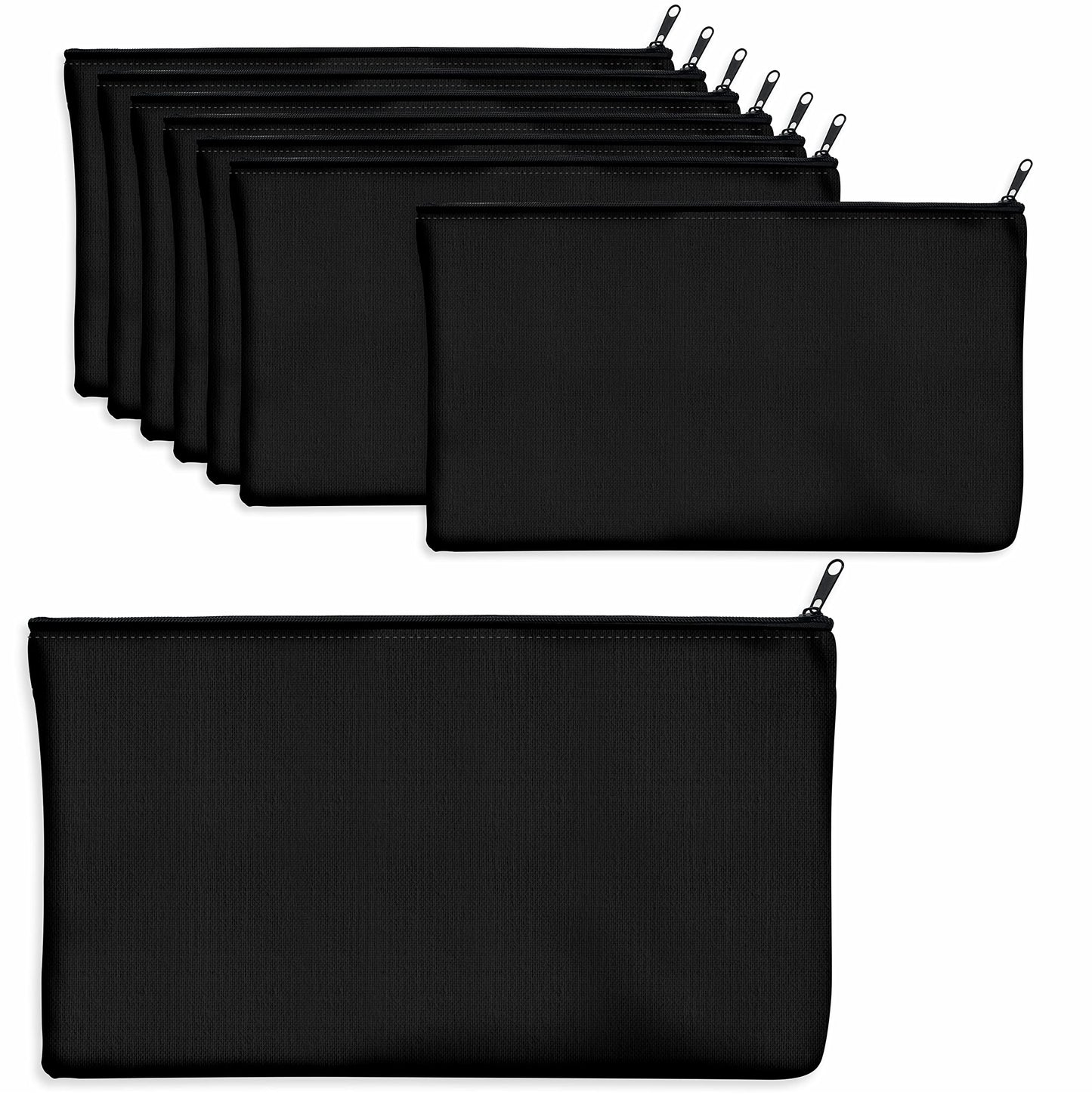 8 Pack Canvas Colorful Zipper Bags, DIY Craft Bags Travel Canvas Makeup Pouches for Cosmetic Toiletry Stationery Storage (Beige, 8.3” x 4.7”) BST220