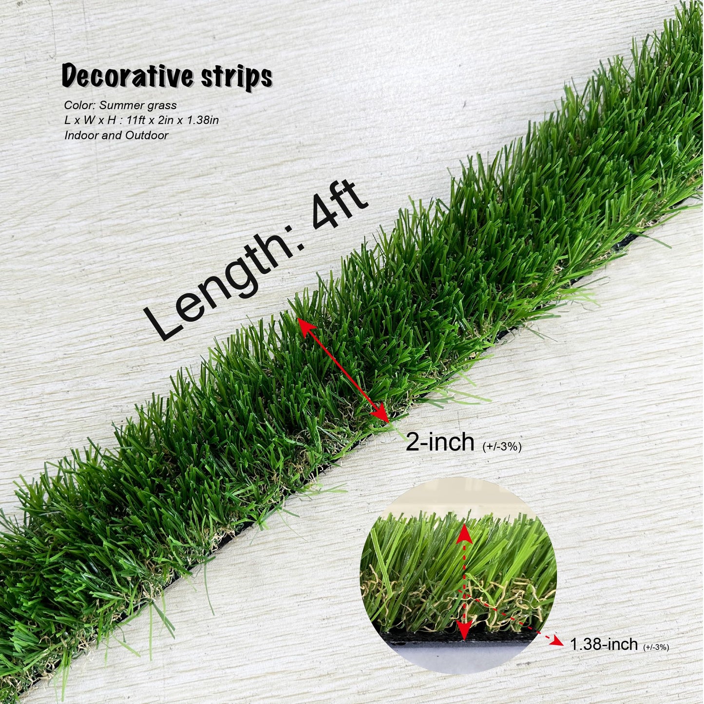 KuGuo Artificial Grass Decoration Strip Indoor/Outdoor DIY Fake Grass (Autumn, Width 2in x Length 11ft) BST220