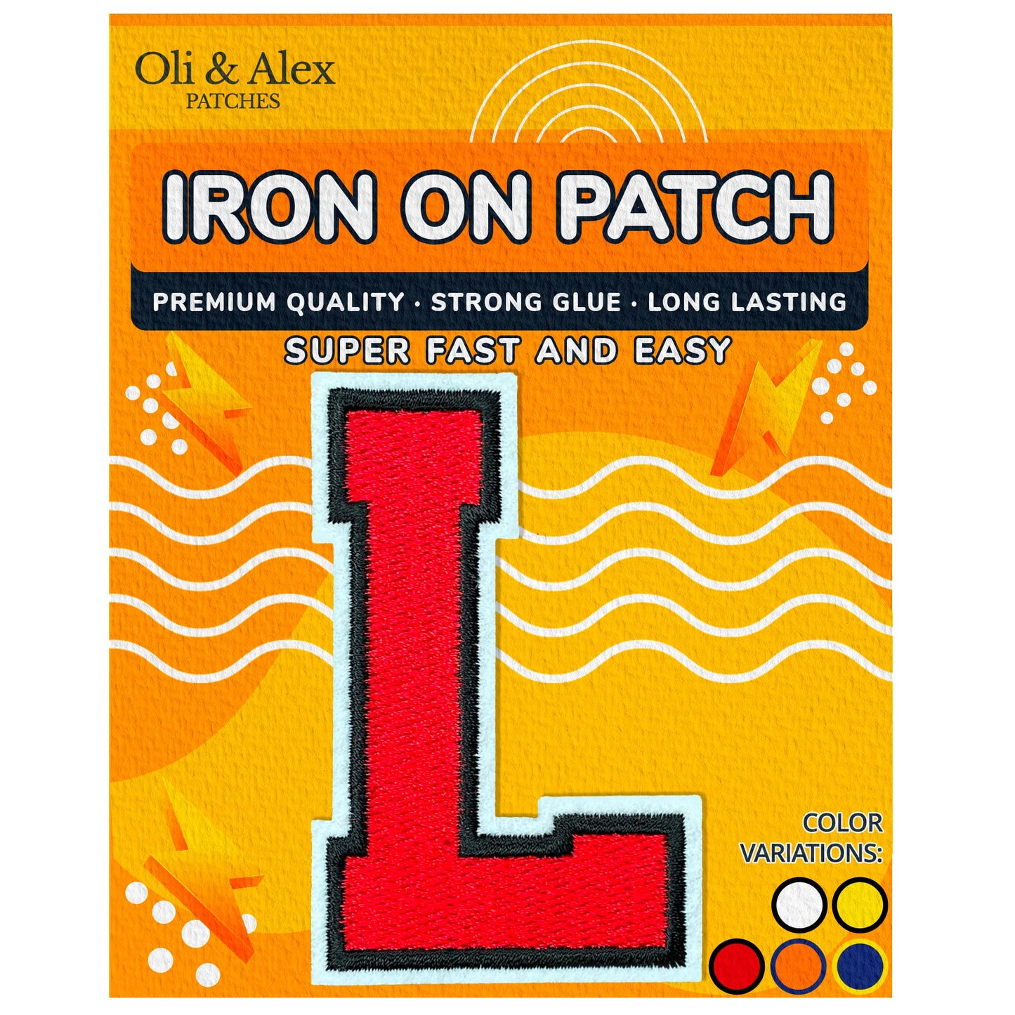 Iron on Letters Patches - Letter Patch for Clothing - Embroidered Patches for Clothes - Embroidery Appliques Team School University - Sew on Appliques 3.26 inch – Yellow, O BST220