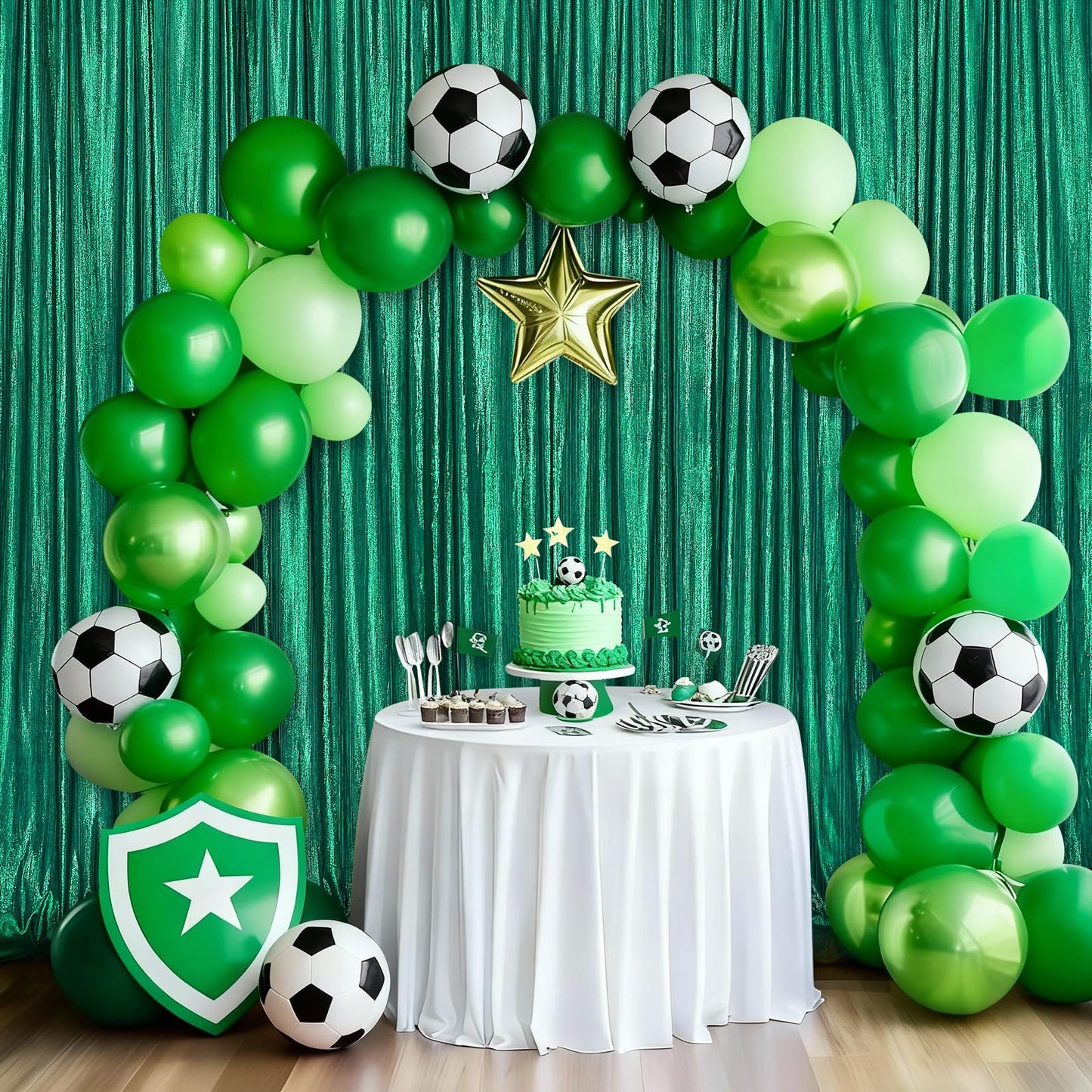 Gold Backdrop Curtains for Birthday Party: 4.8ftx8ft Sequin Background Baby Shower Curtain Drapes for Graduation Arch Backdrop WN420