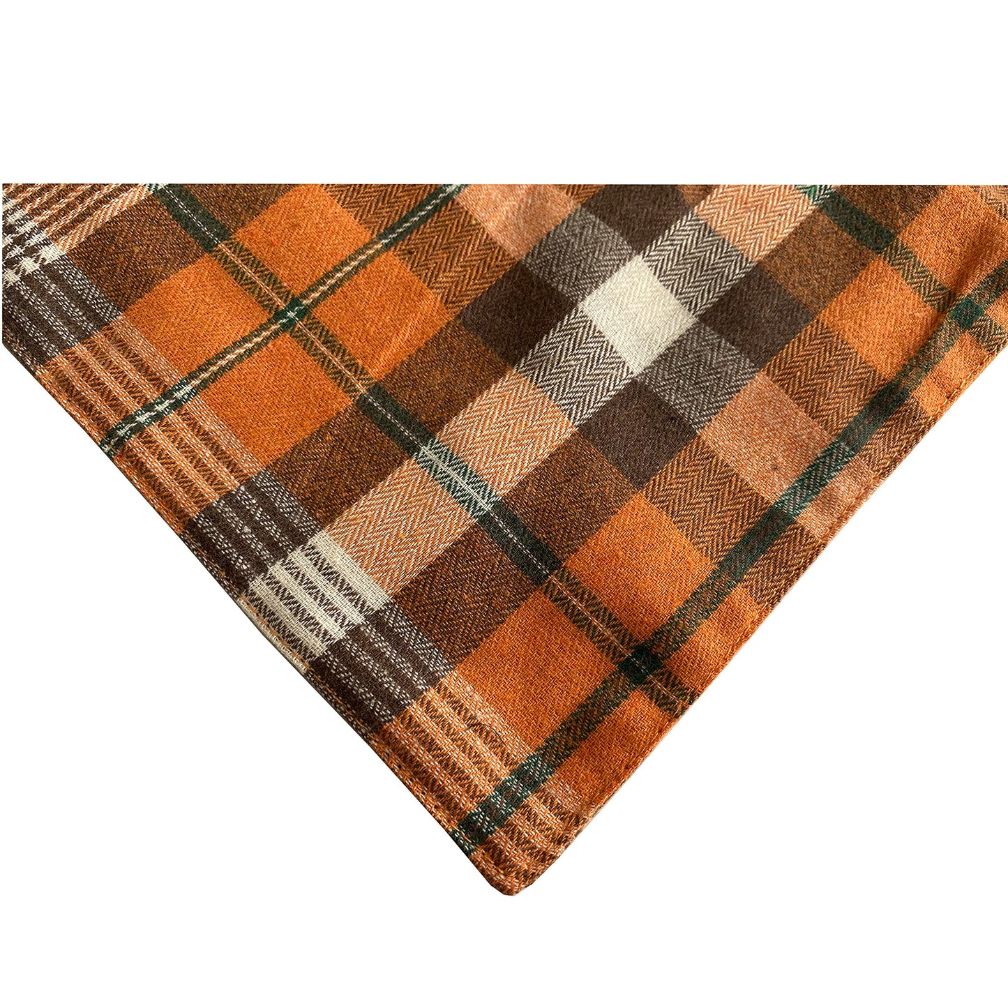 Realeaf Fall Thanksgiving Dog Bandanas 2 Pack, Orange Plaid Pet Scarf for Boy and Girl, Premium Durable Fabric, Holiday Halloween Bandana for Large and Extra Large Dogs (X-Large) WN420