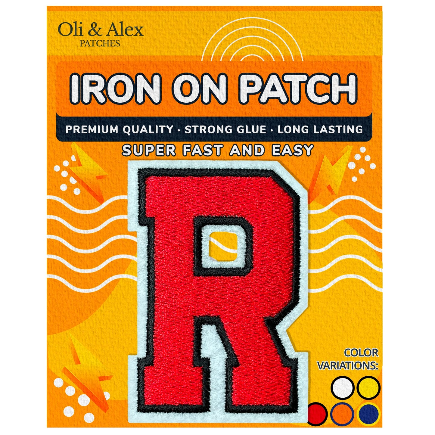 Iron on Letters Patches - Letter Patch for Clothing - Embroidered Patches for Clothes - Embroidery Appliques Team School University - Sew on Appliques 3.26 inch – Yellow, O BST220