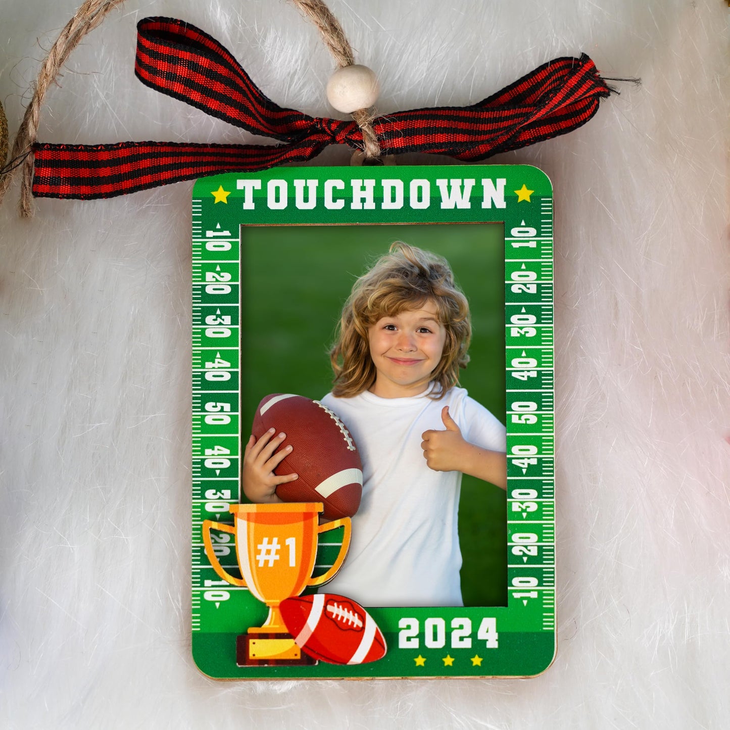 Hangwoous Baby's First Christmas Photo Frame Ornament 2025 | Wooden portrait frame keepsake, first Christmas photo gift for baby BST202