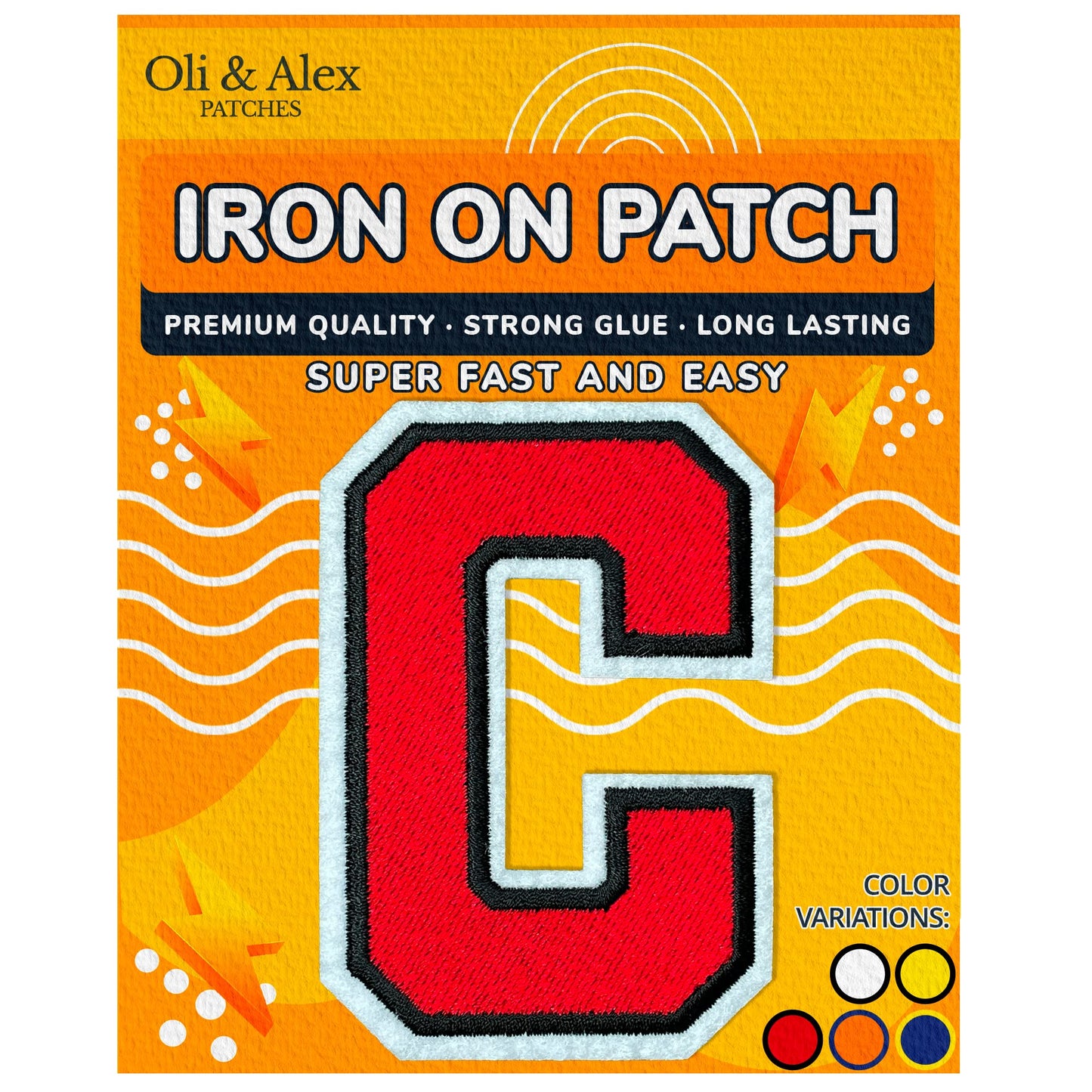 Iron on Letters Patches - Letter Patch for Clothing - Embroidered Patches for Clothes - Embroidery Appliques Team School University - Sew on Appliques 3.26 inch – Yellow, O BST220