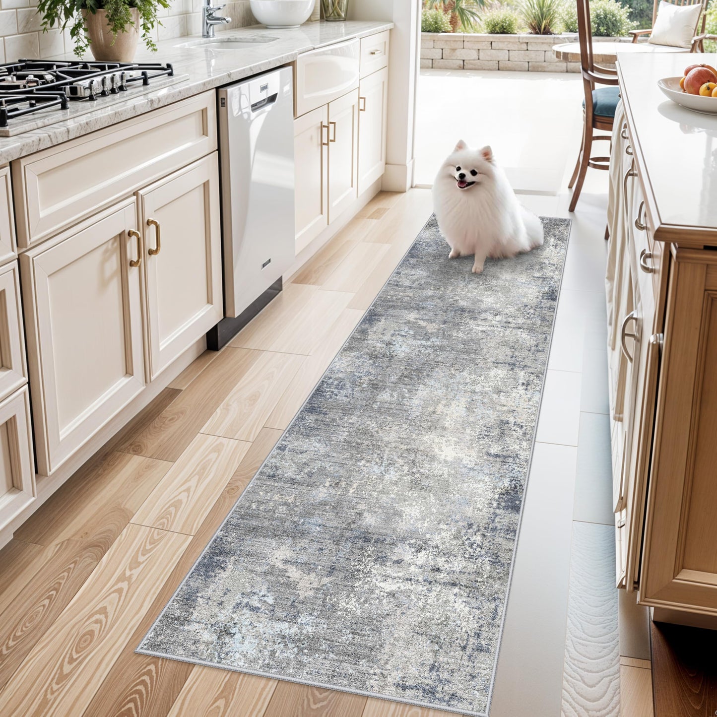 2x3 Washable Entryway Rug – Non-Slip Modern Abstract Neutral Small Throw Area Rug for Kitchen, Bedroom – Soft Low Pile Thin Indoor Door Mat（Black Grey,2x3） BST326H