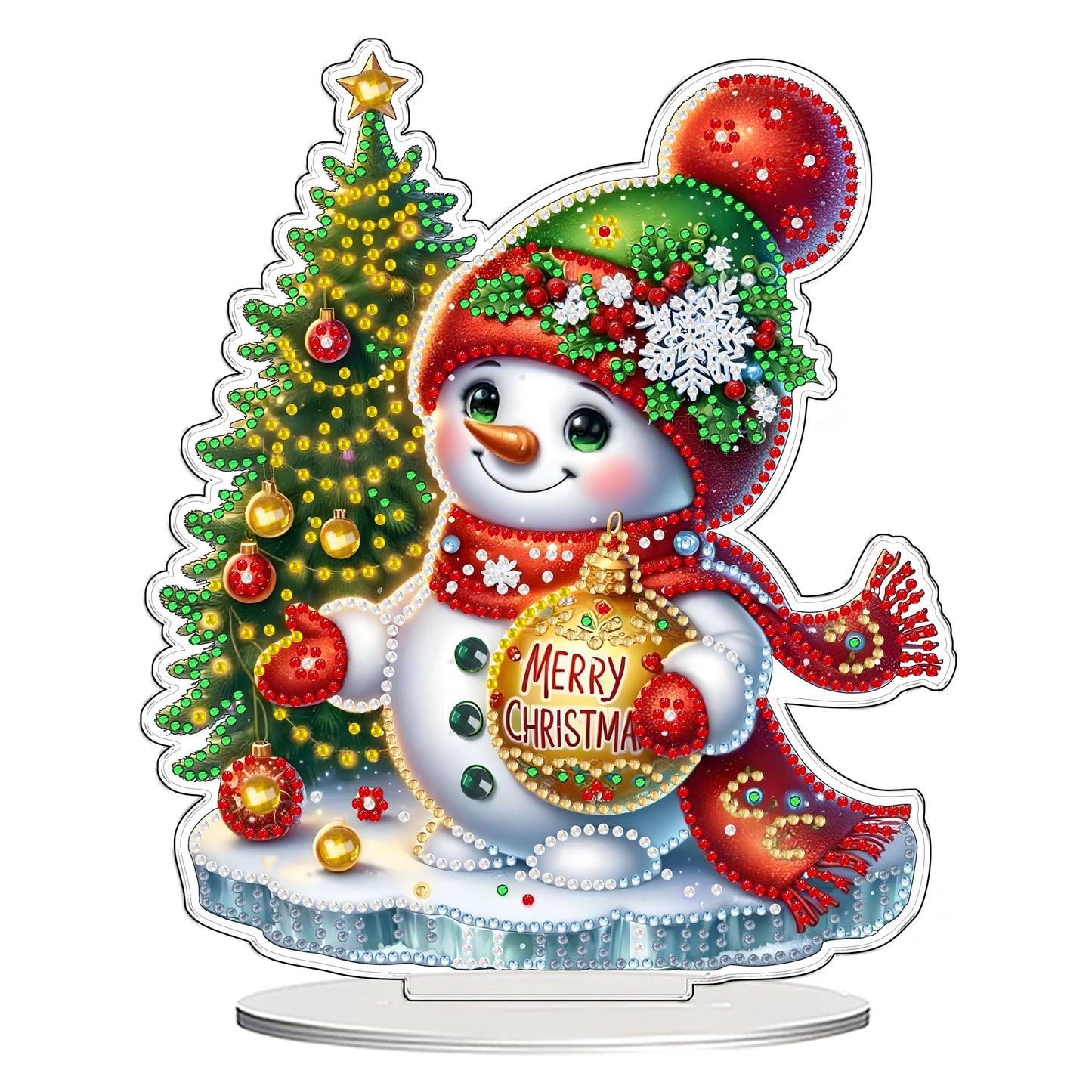 JJFox DIY 5D Tabletop Diamond Art Painting Kit， Desktop Ornament Special Shaped Rhinestone Desk Placement Ornament，Home Office Stand Up Gem Painting Craft Kit，Gift (Father Christmas-2) BST202