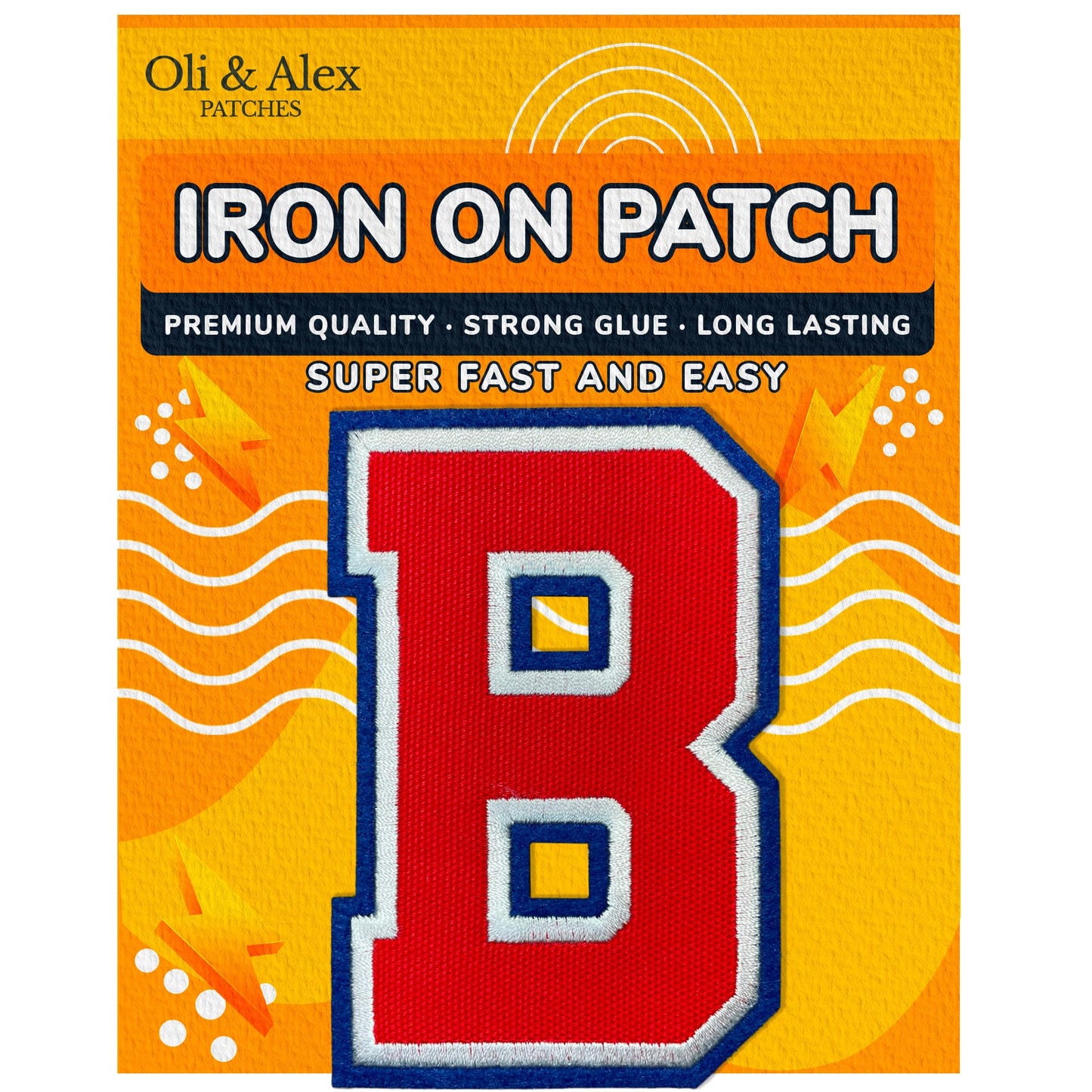 Iron On Letters Patches Premium Quality - Letter for Clothing - Varsity Patch Transfer for Clothes - Embroidered Letters Patches for Jersey Jackets - Sew on Appliques Red BST220