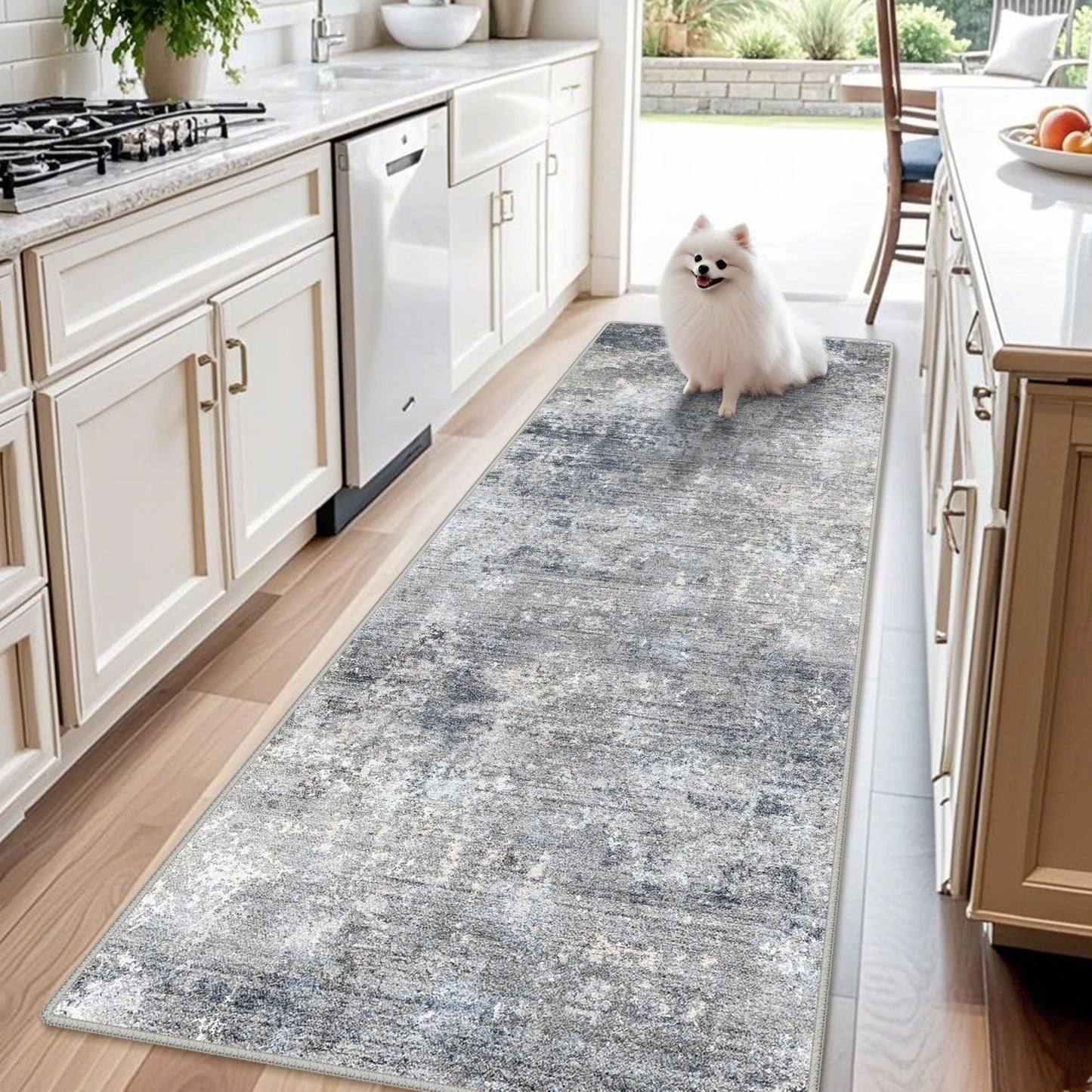 2x3 Washable Entryway Rug – Non-Slip Modern Abstract Neutral Small Throw Area Rug for Kitchen, Bedroom – Soft Low Pile Thin Indoor Door Mat（Black Grey,2x3） BST326H