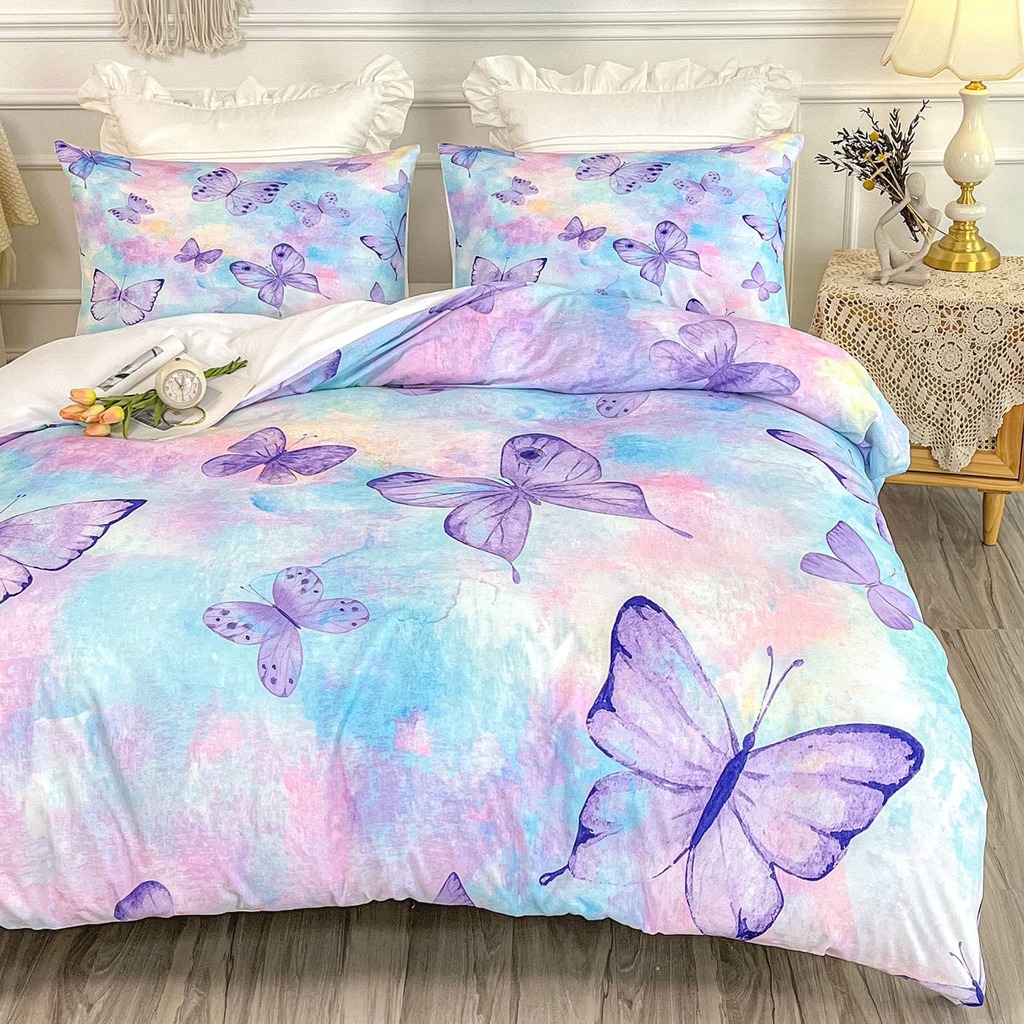 CVHOUSE Deer Hunting Duvet Cover Full Size,American Flag Bedding Set,Deer Theme Comforter for Boys Kids Teens,1 2 Pillowcases 3 Piece Full 79'x89' BST220