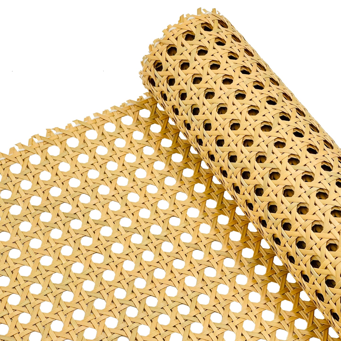 Plastic Rattan Webbing Roll, Handwoven Synthetic Poly Rattan, Faux Cane Mesh-Open Weave, Hexagonal Pattern, for DIY Home Decor Projects incl. Furnitures Chairs Cabinets Beds (16'' x 80'') BST220