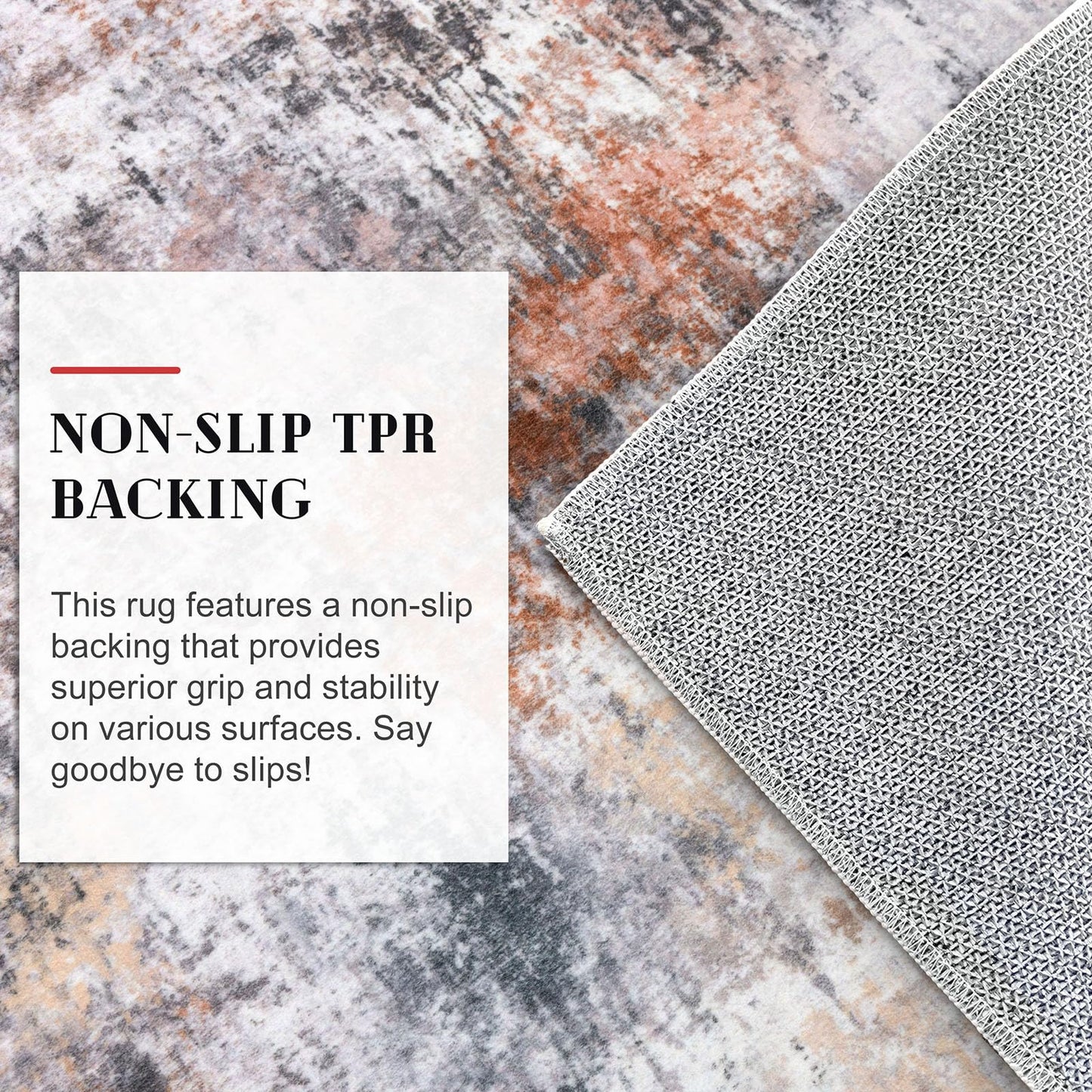 Lansny Modern Abstract Runner - 2x5, Beige Grey Washable Kitchen Entryway Rug Mat Non-Slip Soft Neutral Hallway Rug Thin Print Faux Wool Carpet for Bedroom Laundry Room Indoor BST220